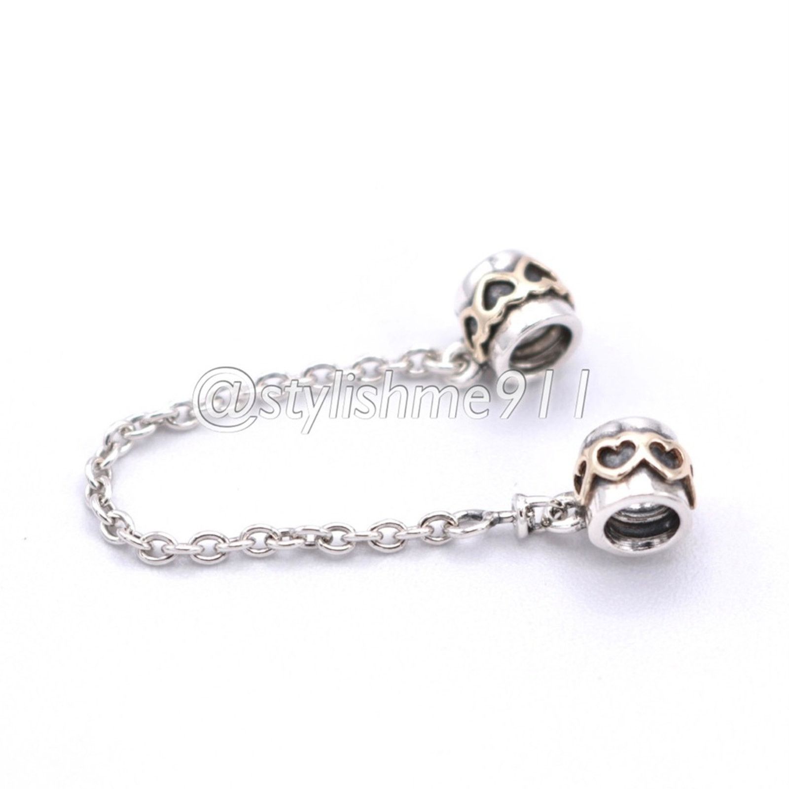pandora Authentic PANDORA Two Tone Heart Safety Chain - 790307-05 Size ONE SIZE - 9 Thumbnail