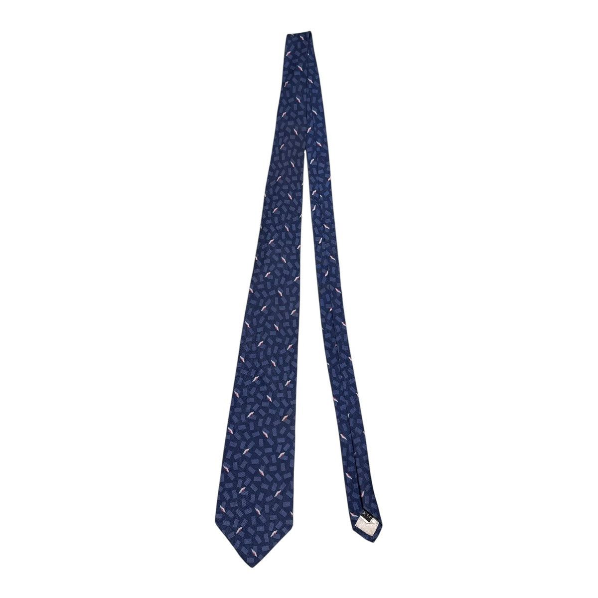 Givenchy Givenchy Monsieur Silk Patterned Geometric Blue Tie 55x3.5 Size ONE SIZE - 2 Thumbnail
