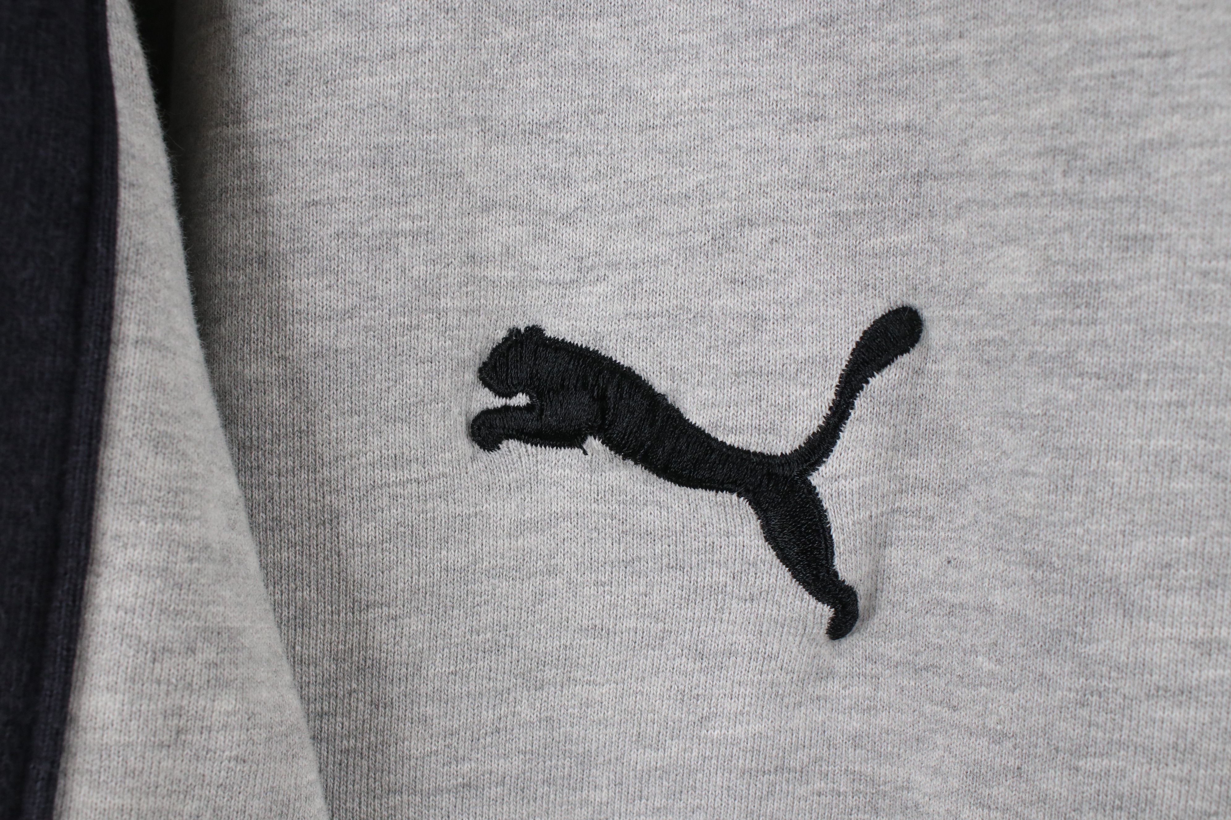 Puma × Vintage Vintage 90s Puma Heavyweight Hoodie Sweatshirt Heather Gray Size US XL / EU 56 / 4 - 4 Thumbnail