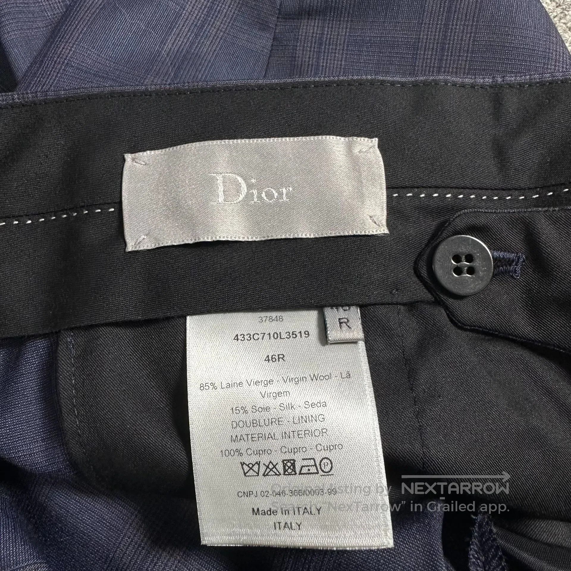 Dior Dior Checkered Midnight Blue Suit. Size US S / EU 44-46 / 1 - 9 Thumbnail