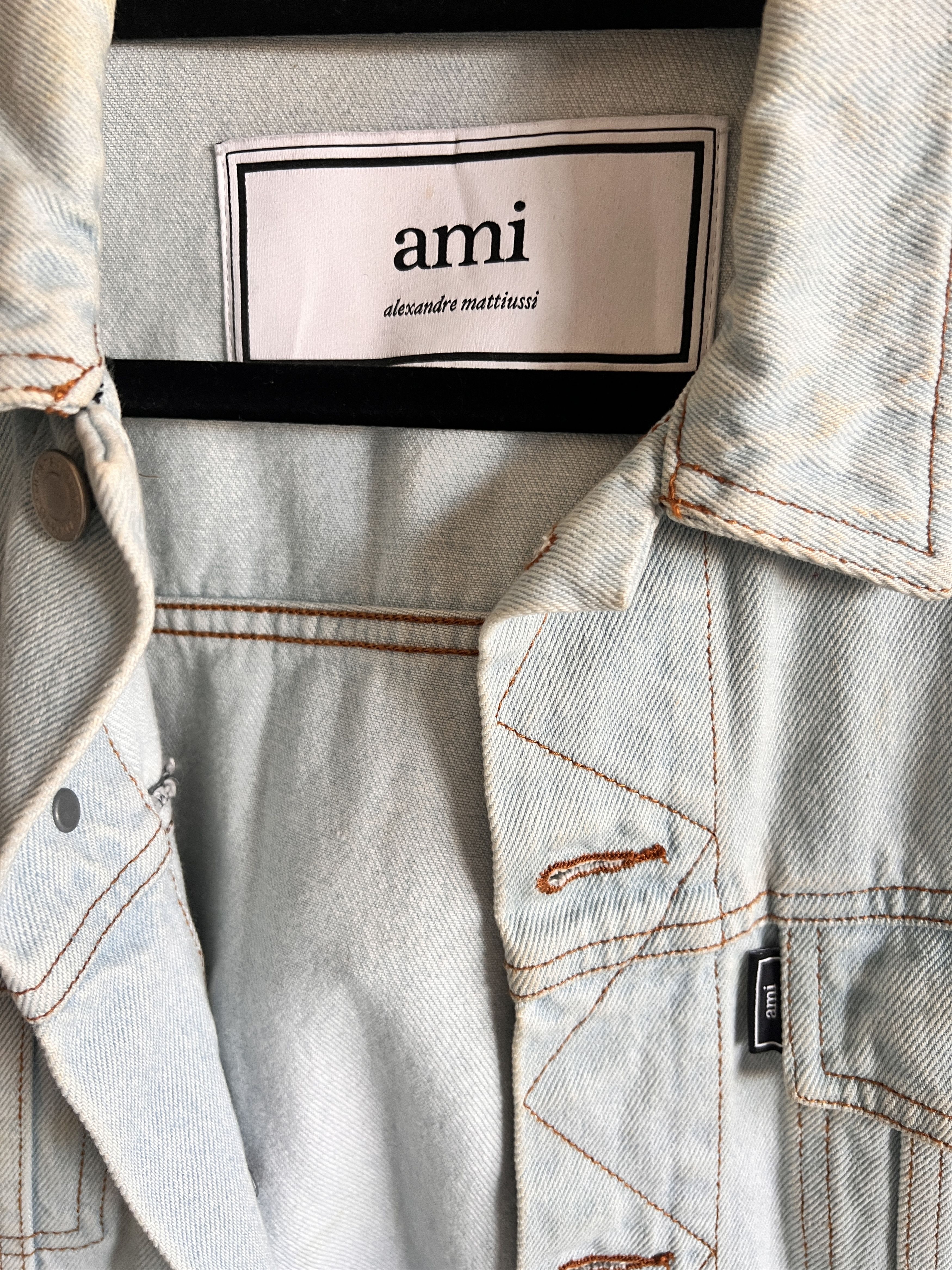 AMI Ami Alexandre Mattiussi Light Blue Denim Jacket Size US S / EU 44-46 / 1 - 6 Thumbnail