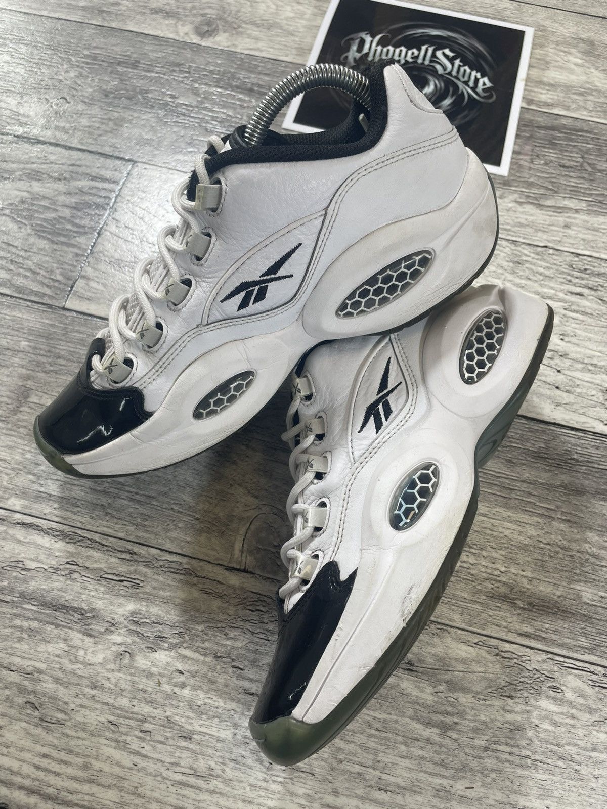 Reebok Rare Vintage Reebok Question Low Patent Blck White Size US 8 / EU 41 - 12 Thumbnail