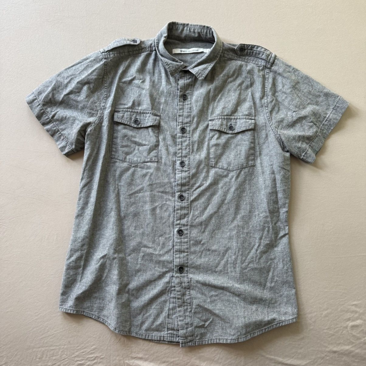 Nice Collective NICE Collective MILITARY SHORT SLEEVE BUTTON UP SHIRT Size US L / EU 52-54 / 3 - 1 Thumbnail
