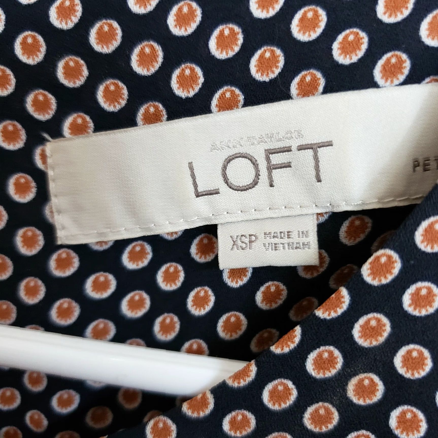 Ann Taylor Ann Taylor LOFT Womens Printed Top Sz XSP Blue Brown Sleeveless Blouse Shirt Adult Petite Size XS / US 0-2 / IT 36-38 - 5 Thumbnail