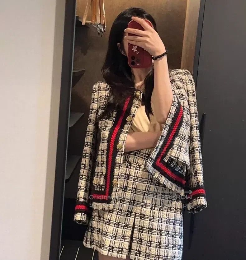 Gucci Gucci Colour-blocked striped rolled-edge plaid cotton roun Size XS / US 0-2 / IT 36-38 - 7 Thumbnail