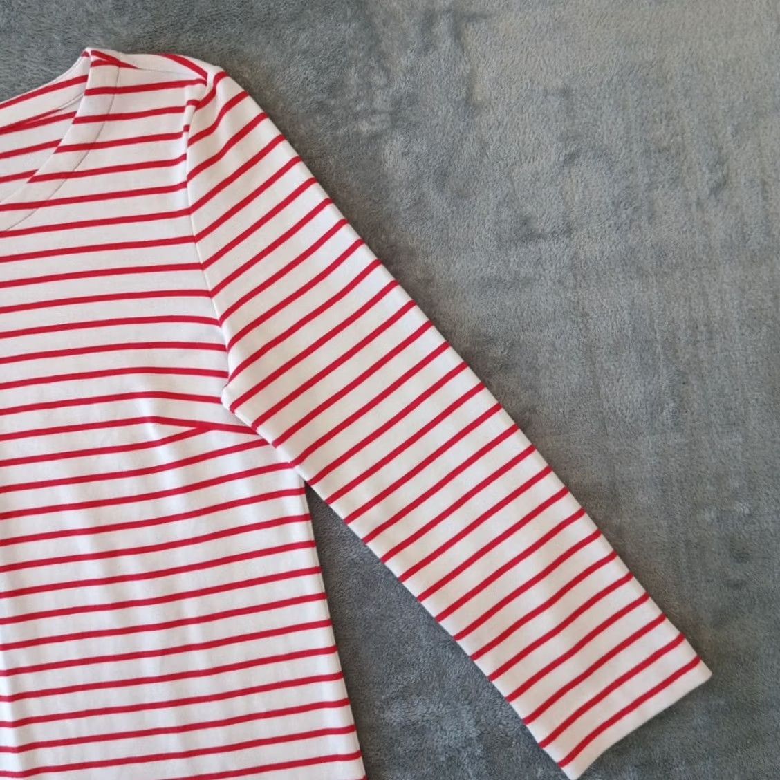 J.Crew J.CREW Shift Dress Small Red Striped Long Sleeve Knee Length Pullover Stretch Size S / US 4 / IT 40 - 4 Thumbnail