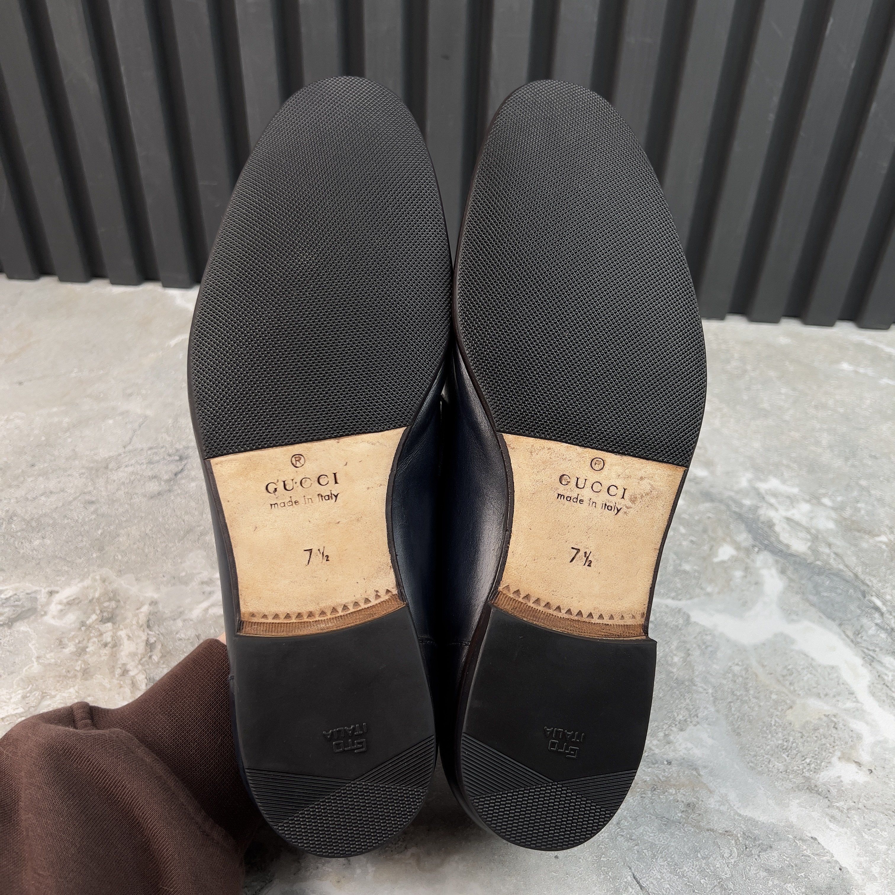 Gucci Jordaan Horsebit Loafers Blue Patina Leather Size US 8 / EU 41 - 10 Thumbnail