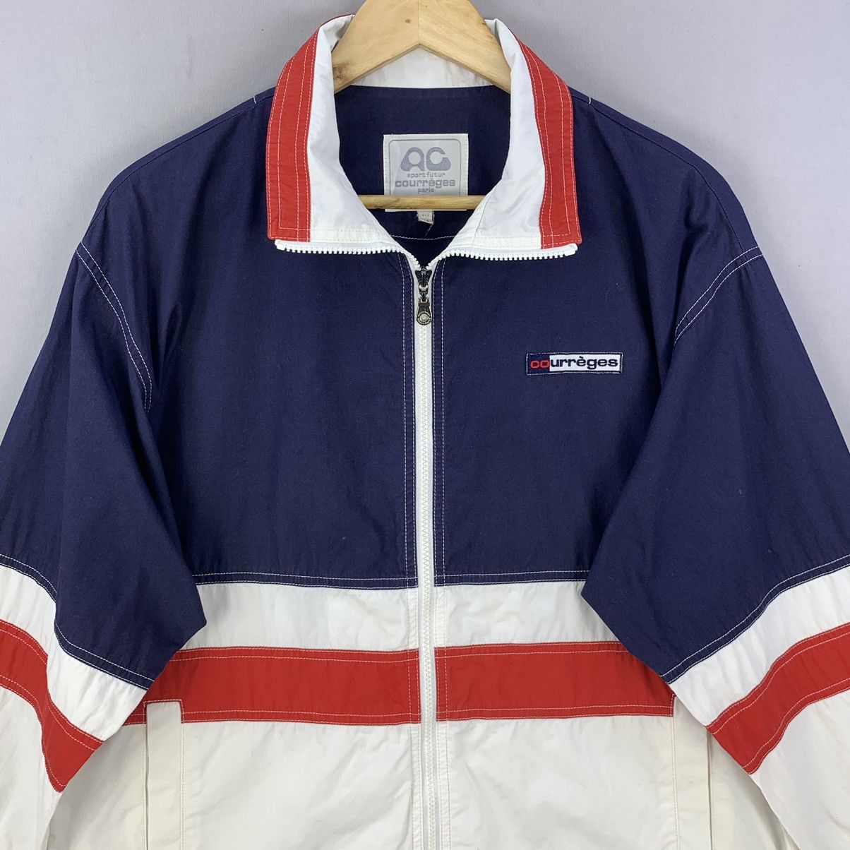 Courreges Vintage Courreges Paris USA Flag Colour Zipper Jacket Size US XL / EU 56 / 4 - 3 Thumbnail