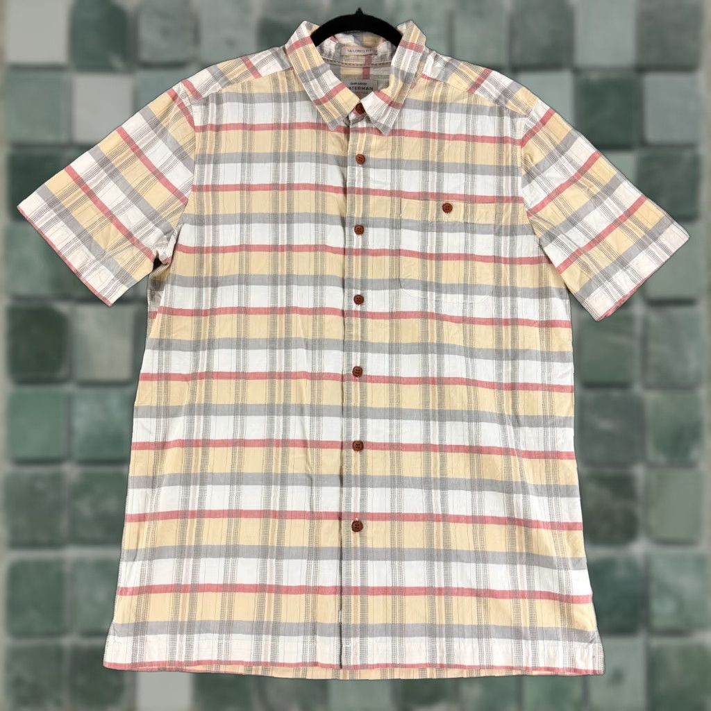 Quiksilver Quiksilver Waterman Button-Up Shirt Mens Medium Yellow Plaid SS Tailored Regular Fit Casual Beach Hawaiian Size US M / EU 48-50 / 2 - 1 Thumbnail