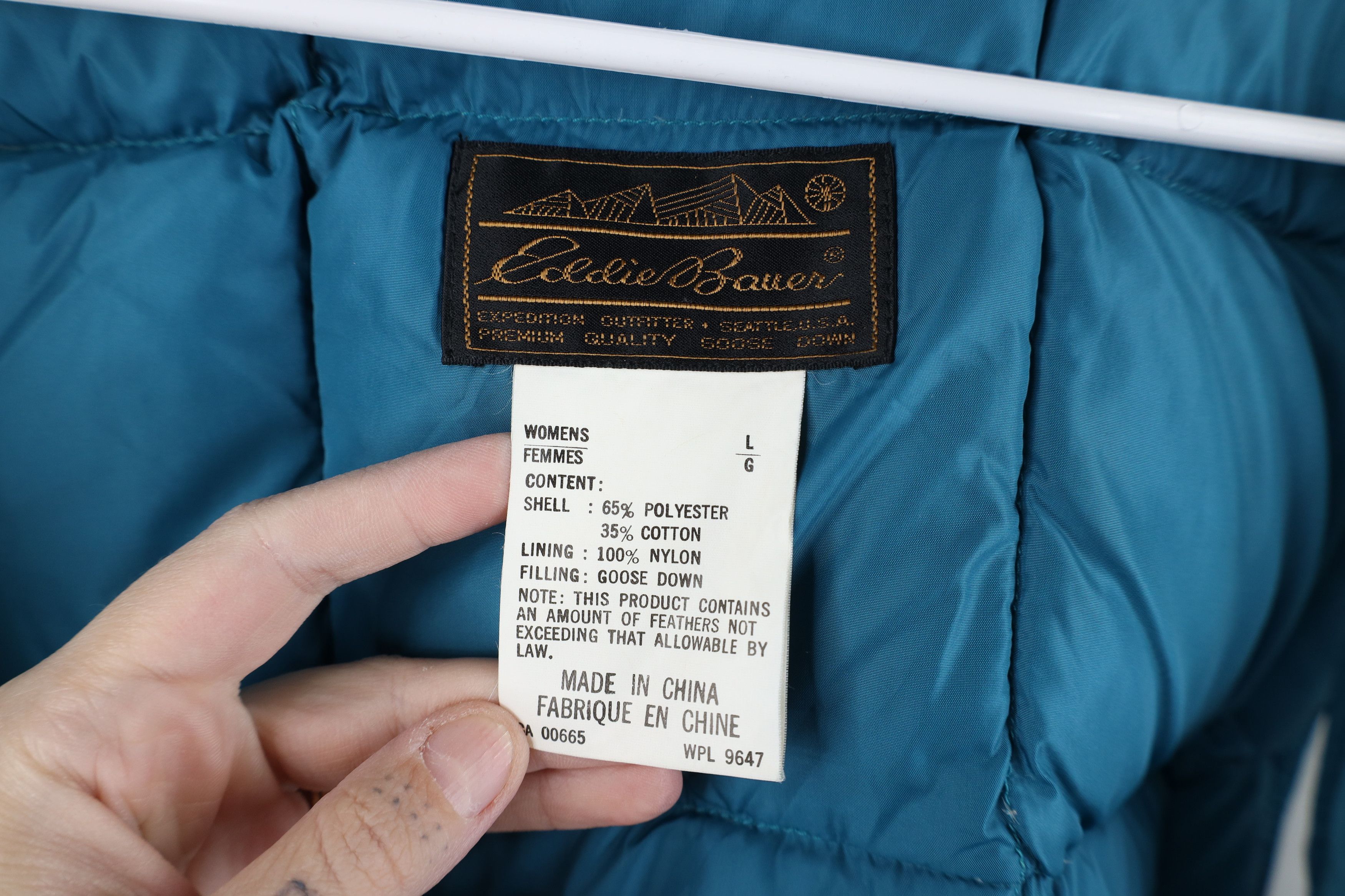 Eddie Bauer Vintage 90s Eddie Bauer Goose Down Puffer Vest Jacket Teal Size L / US 10 / IT 46 - 8 Thumbnail