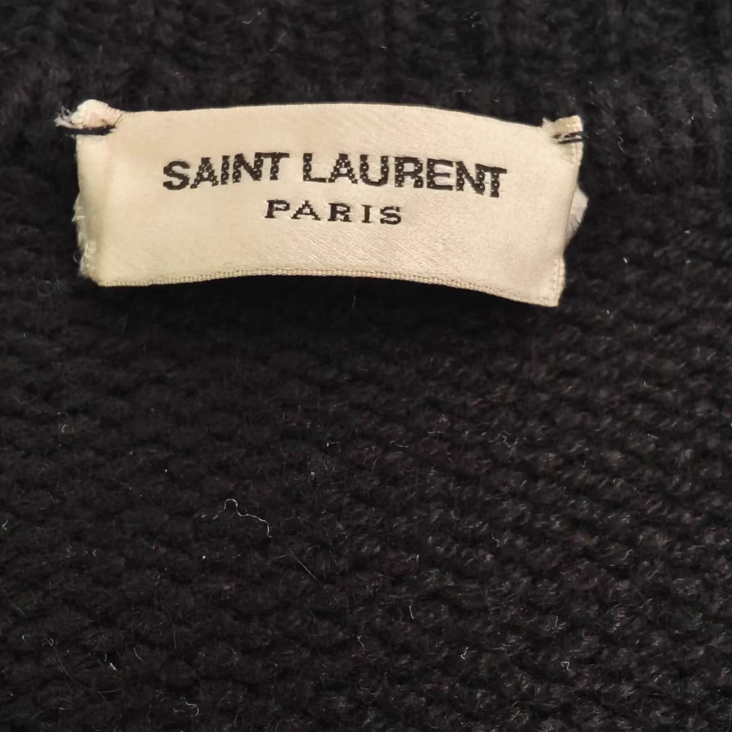 Saint Laurent Paris Saint Laurent Paris Black Sequin Logo Cardigan XS 99 Size XS / US 0-2 / IT 36-38 - 3 Thumbnail