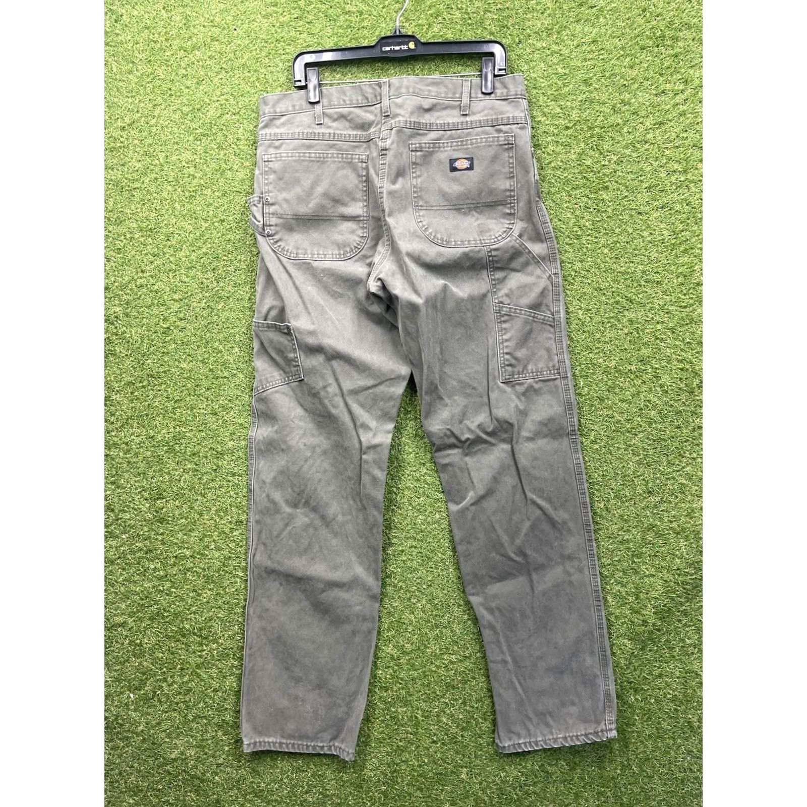 Dickies VINTAGE Dickies Carpenter Pants Mens 34x34 Green Workwear Canvas 90s Dickies 874 Mens Regular Straight PantsPersistent Size US 34 / EU 50 - 2 Thumbnail