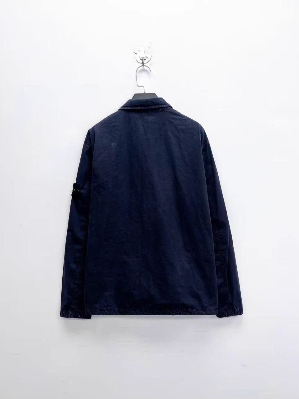 Stone Island StoneIsland Navy Washed Patch Logo Zip Collar L Men's Size US L / EU 52-54 / 3 - 2 Thumbnail