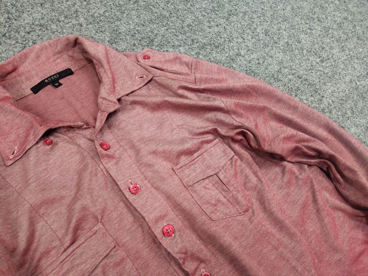 Gucci Vintage '08 Gucci glossy red 1/4 button Long sleeve Shirt Size M / US 6-8 / IT 42-44 - 8 Thumbnail