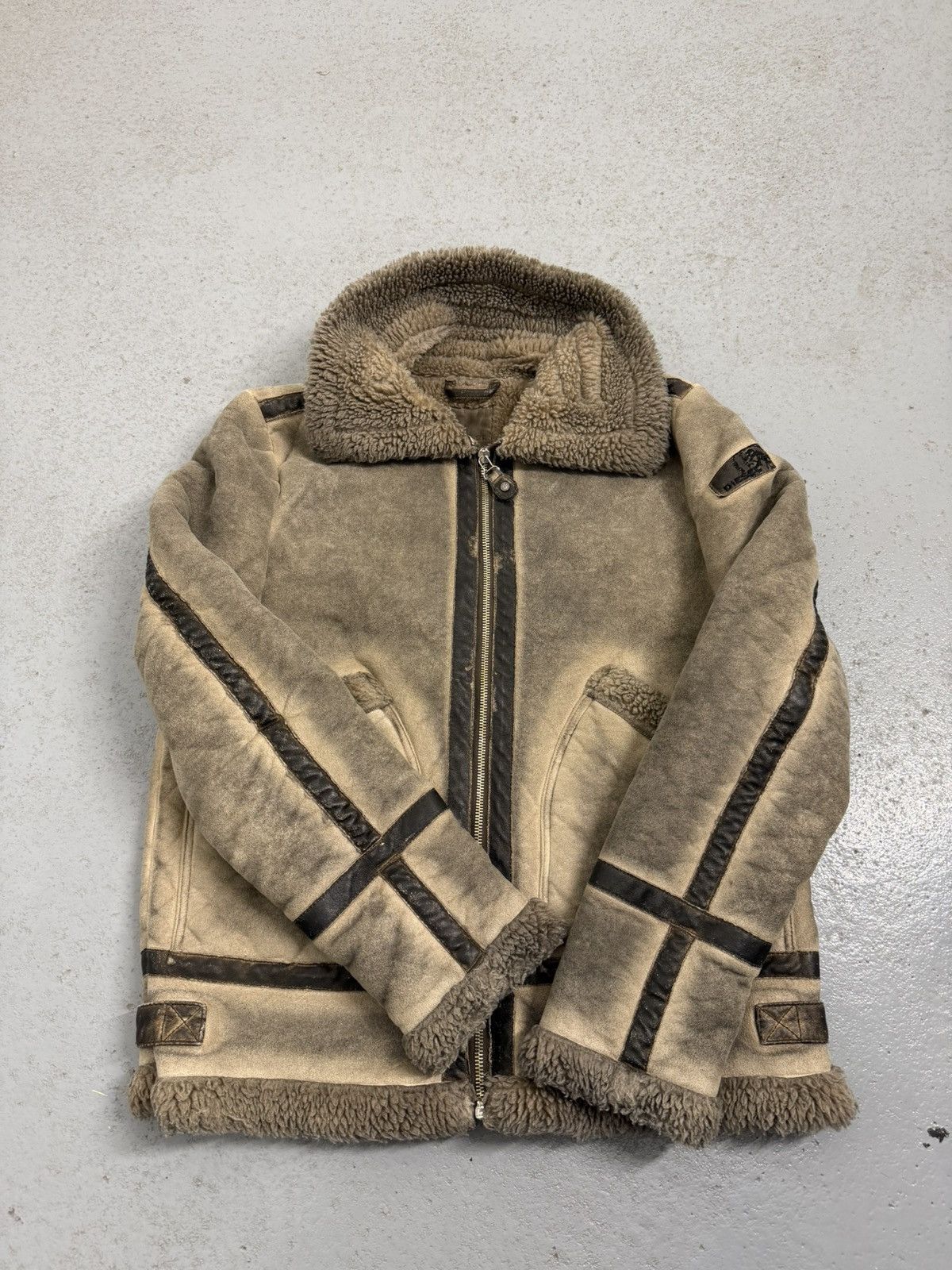 Diesel Vinatge 00s Diesel Lambskin Sherpa Long Neck Jacket Size L / US 10 / IT 46 - 6 Thumbnail