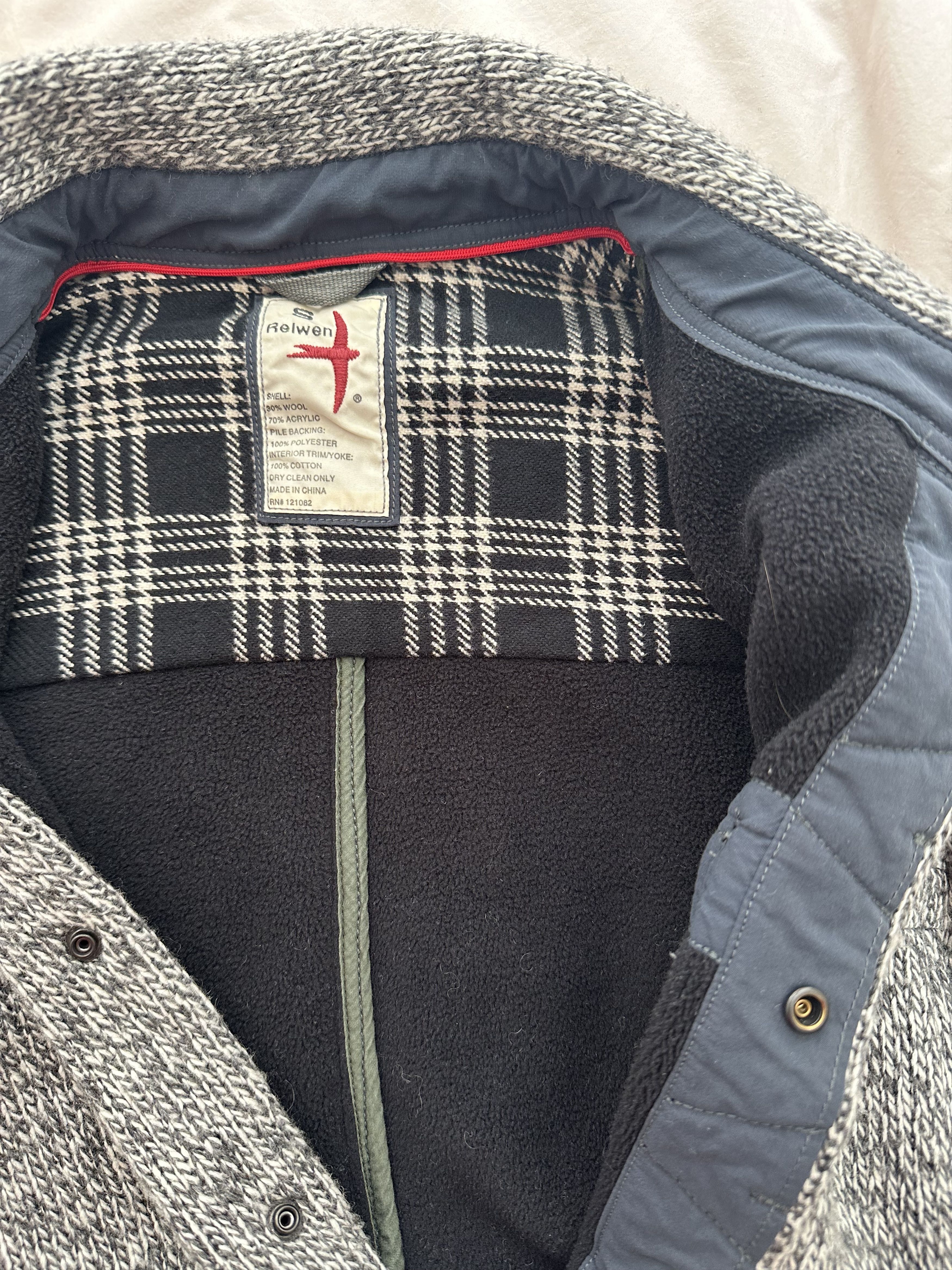 Relwen Relwen Fleece-Linked Harringbone Jacket Size US S / EU 44-46 / 1 - 3 Thumbnail