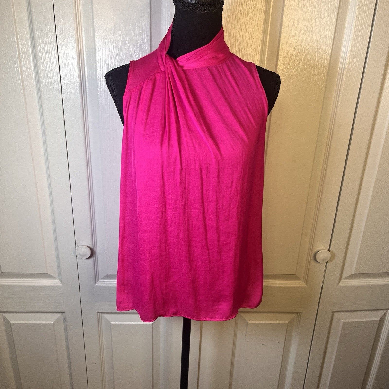 Other Naked Zebra Tank Top Sz S Hot Pink Twisted High Neck Barbie Size S / US 4 / IT 40 - 2 Thumbnail