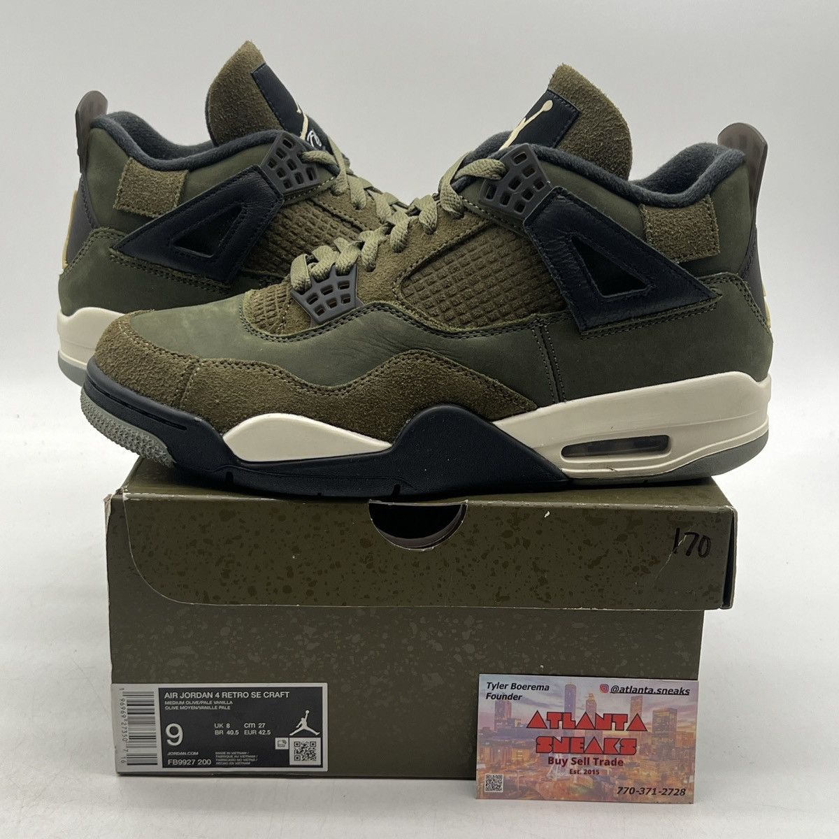 Jordan Brand Air Jordan 4 Craft Olive Size US 9 / EU 42 - 1 Thumbnail