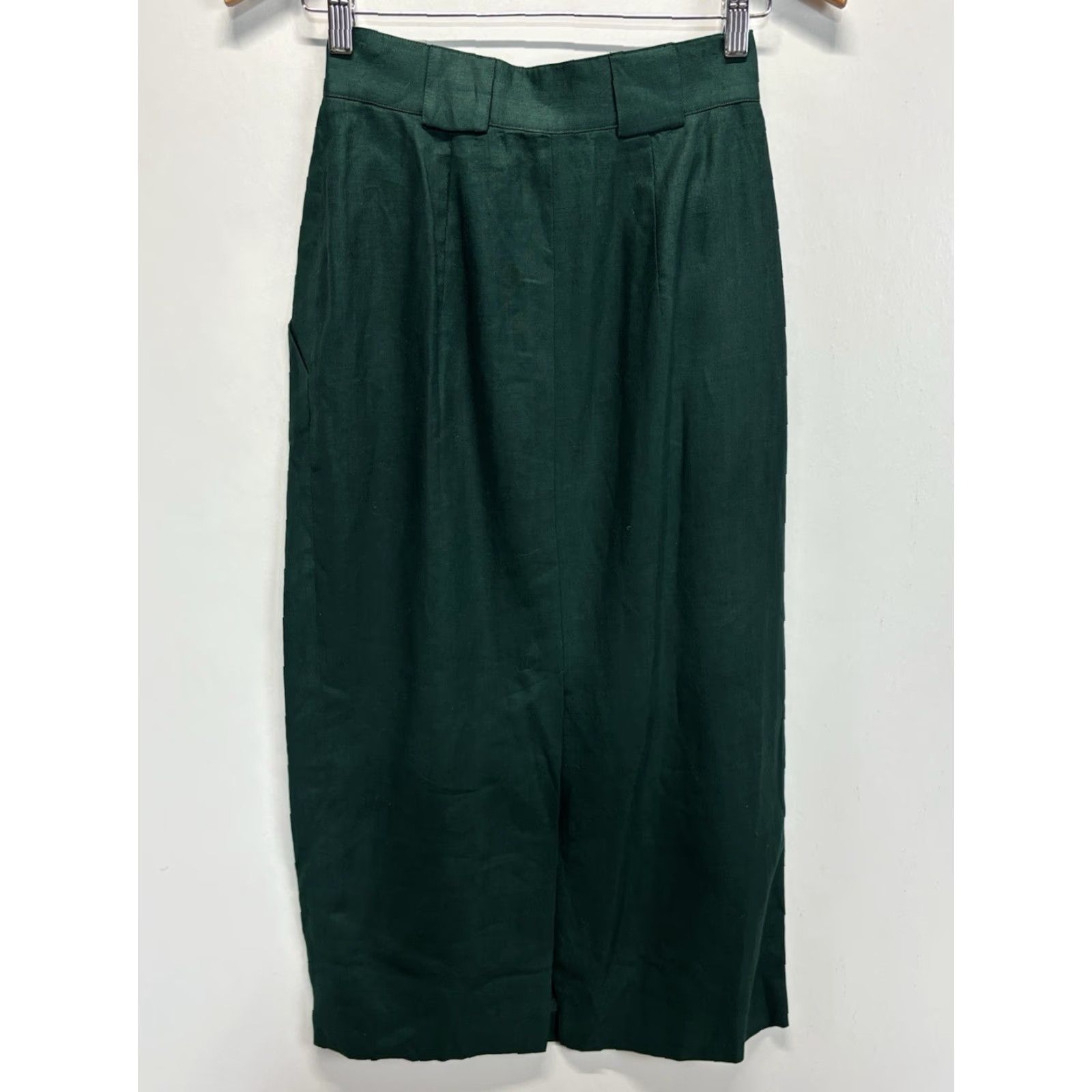 Jones New York VINTAGE Jones New York Linen Midi Skirt 4 Pockets Pencil Career Green Womens Size 4 33.5” Zip Size 27" / US 4 / IT 40 - 3 Thumbnail