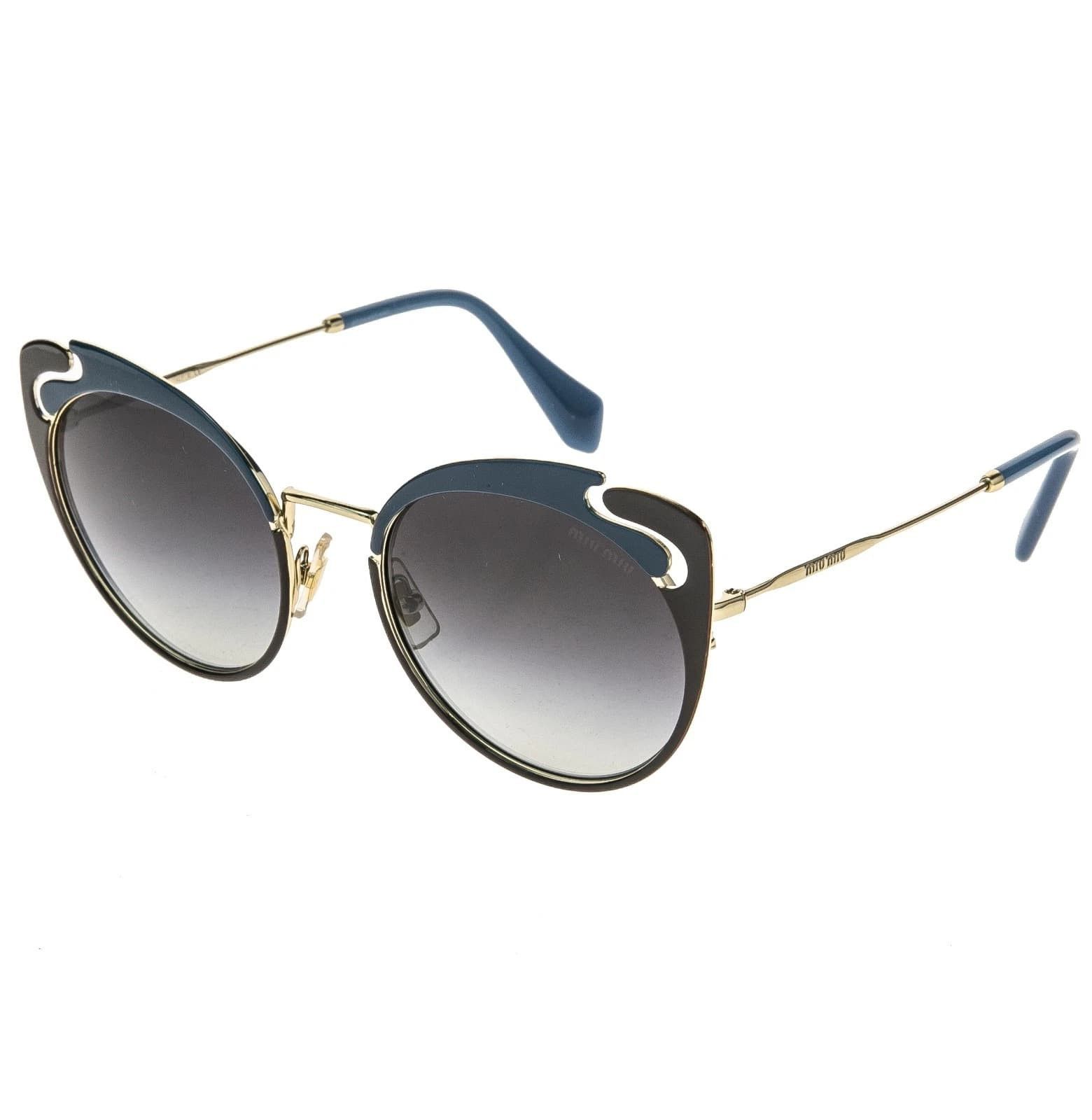 Miu Miu MIU MIU NOIR MU57TS Wave Gold Blue Brown Sunglasses 57T Size ONE SIZE - 8 Thumbnail