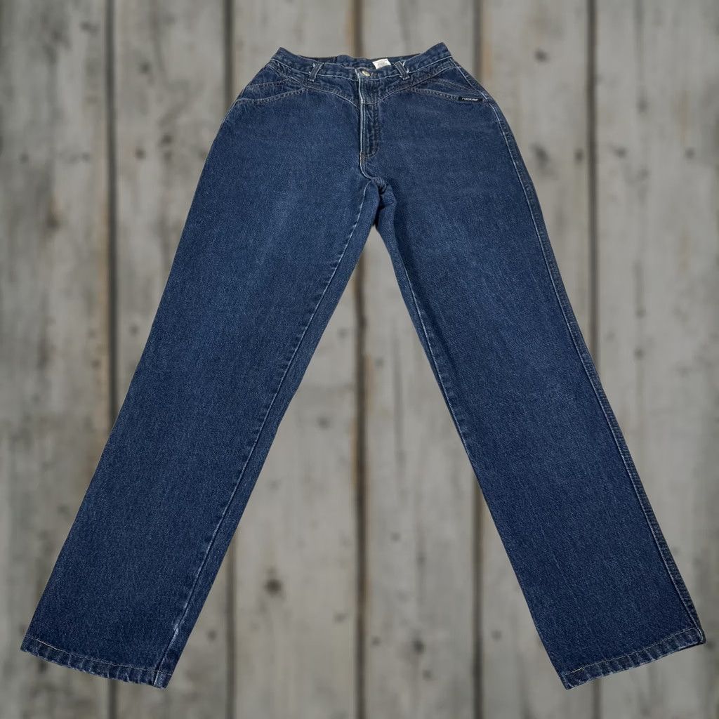 Vintage VINTAGE Rocky Mountain Jeans Womens 13 Blue Bare Back Slim Fit Denim Pants 90s Size 34" / US 12 / IT 48 - 1 Thumbnail