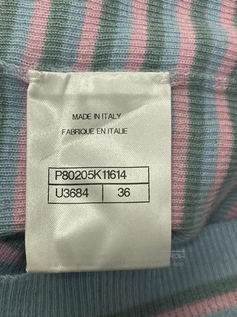 Chanel Chanel 25B pink blue striped cashmere short sleeves Size XS / US 0-2 / IT 36-38 - 5 Thumbnail