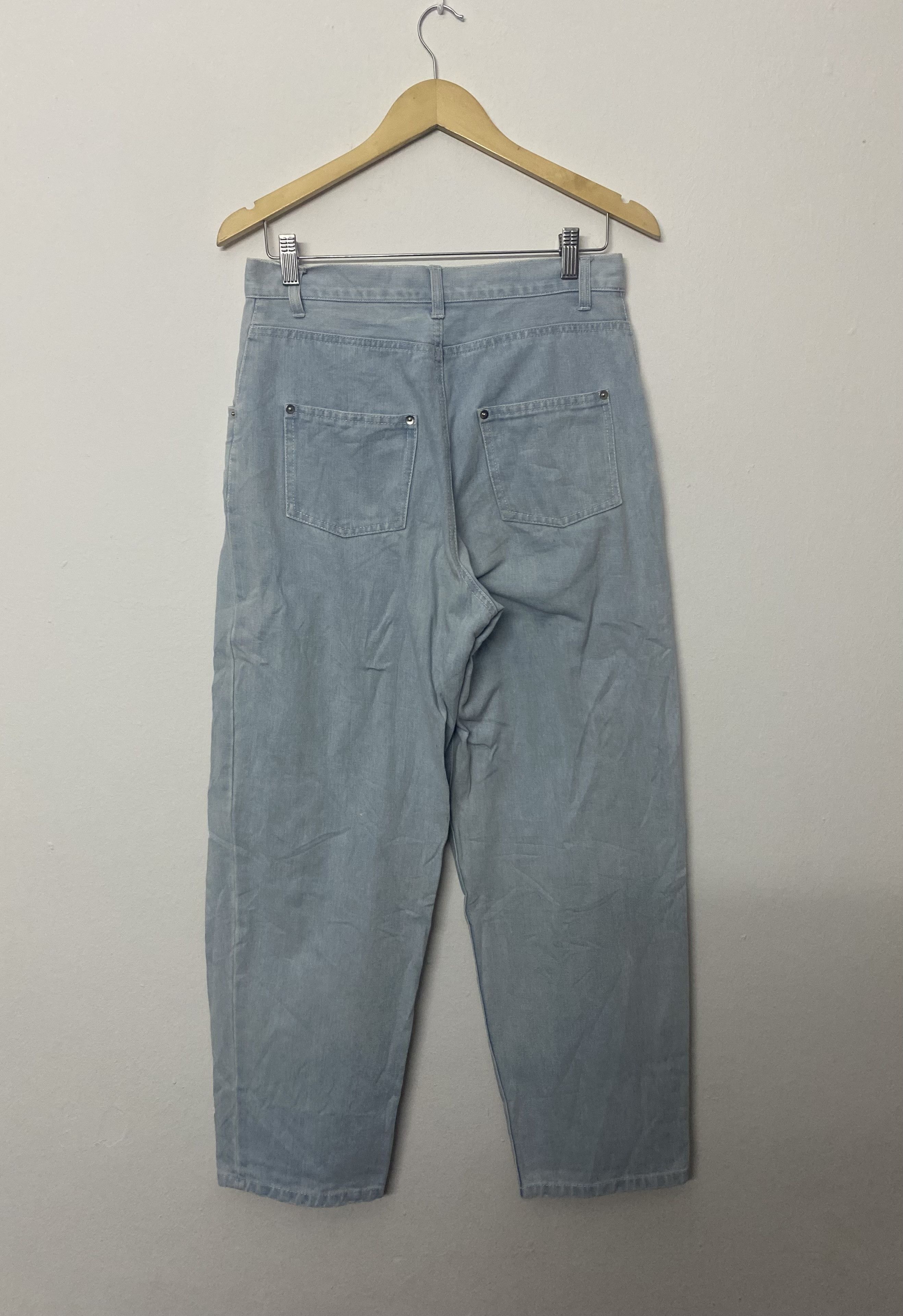 George Vintage George Patchwork Distressed Light Blue Jeans Size US 31 - 3 Thumbnail