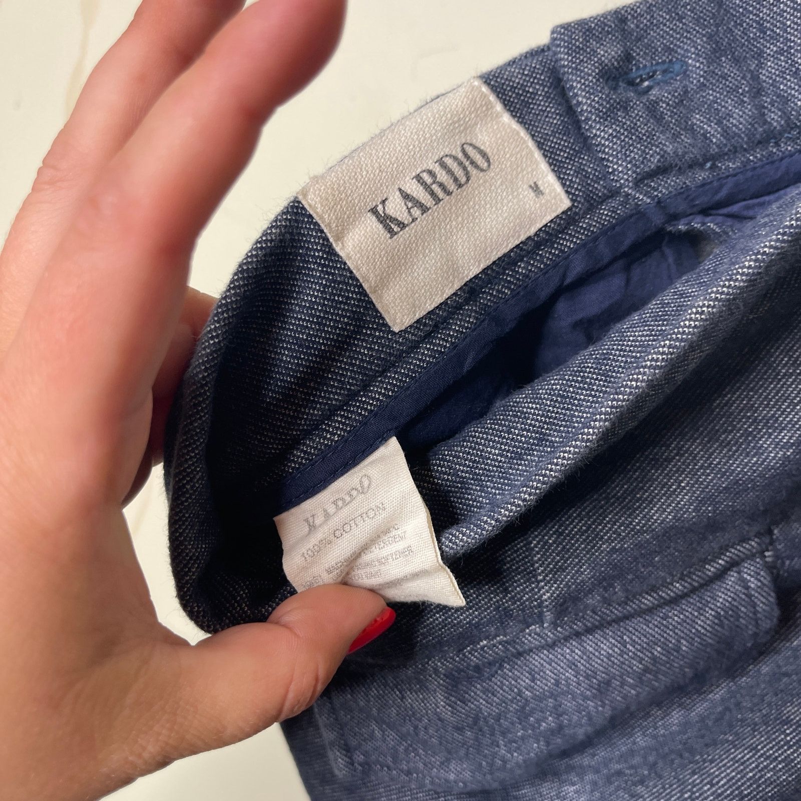 Kardo Kardo men blue Bermuda 9” inseam cotton shorts sz M Size US 32 / EU 48 - 4 Thumbnail