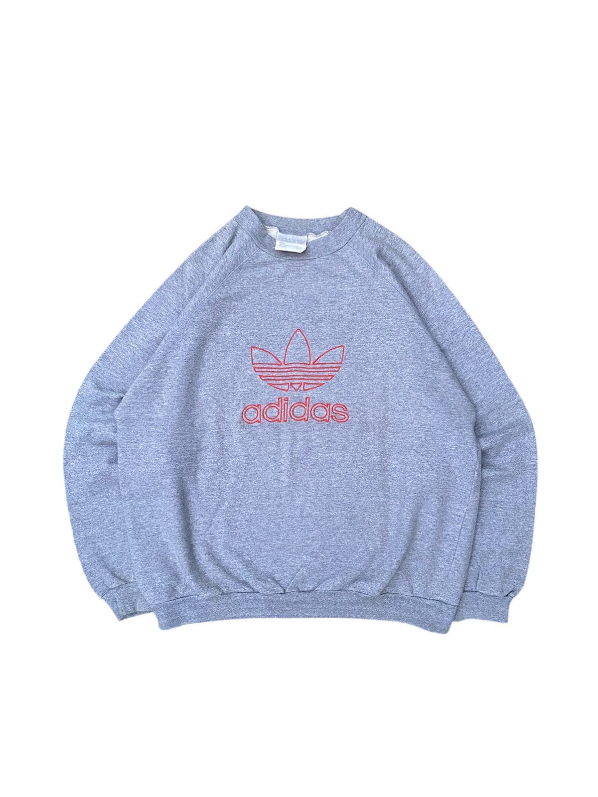 Adidas Vintage 80s Adidas Trefoil Embroidery Sweatshirt Size US L / EU 52-54 / 3 - 4 Thumbnail
