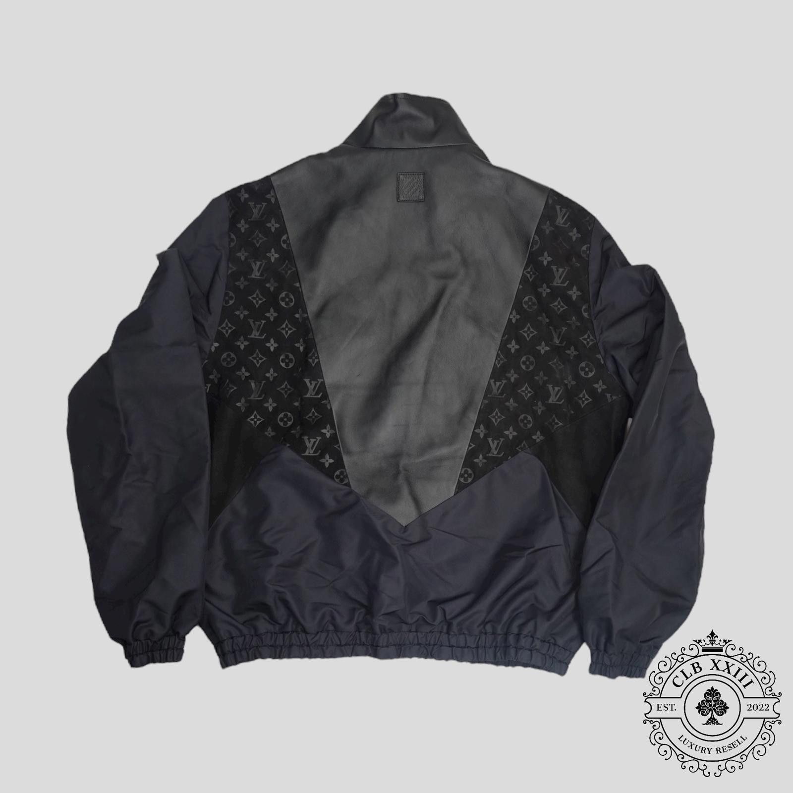 Louis Vuitton Mix Leather Track Top in Black