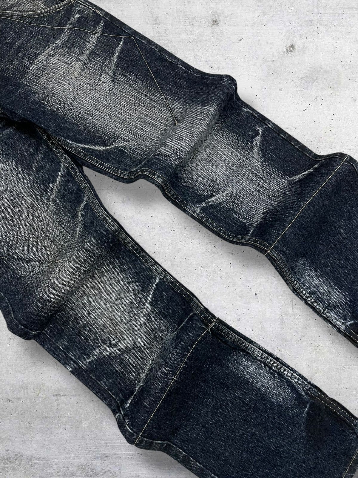 PPFM VINTAGE PPFM 90S OG JAPAN DESIGNER WHISKERING WORN OUT DENIM Size US 30 / EU 46 - 6 Thumbnail