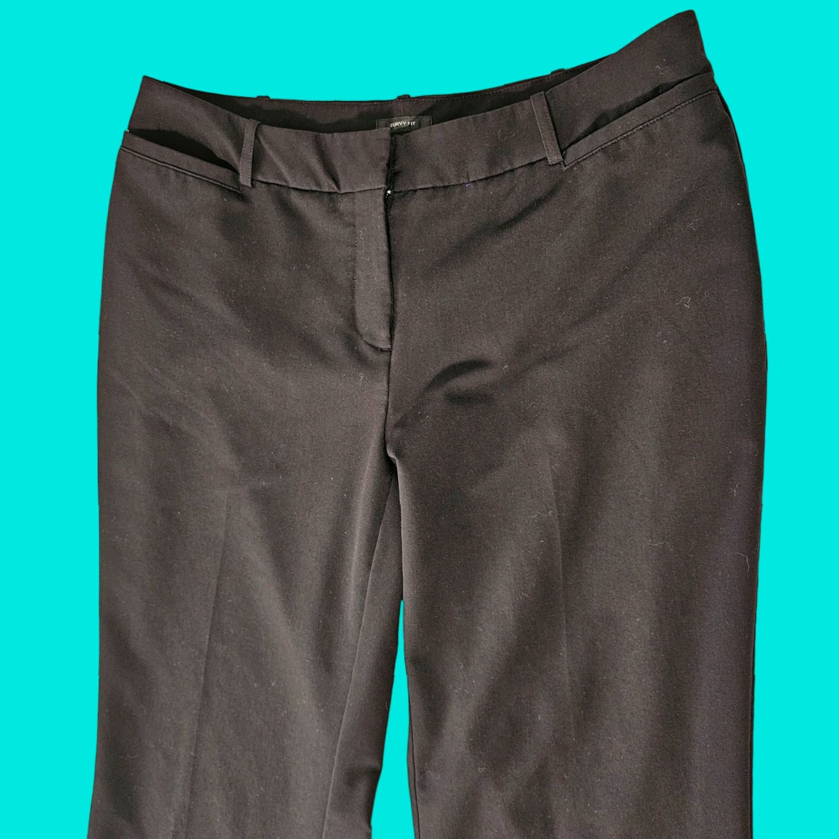 Worthington Worthington Womens Dress Pants 8 Black Curvy Straight Leg Mid Rise Trousers Size 30" / US 8 / IT 44 - 1 Thumbnail
