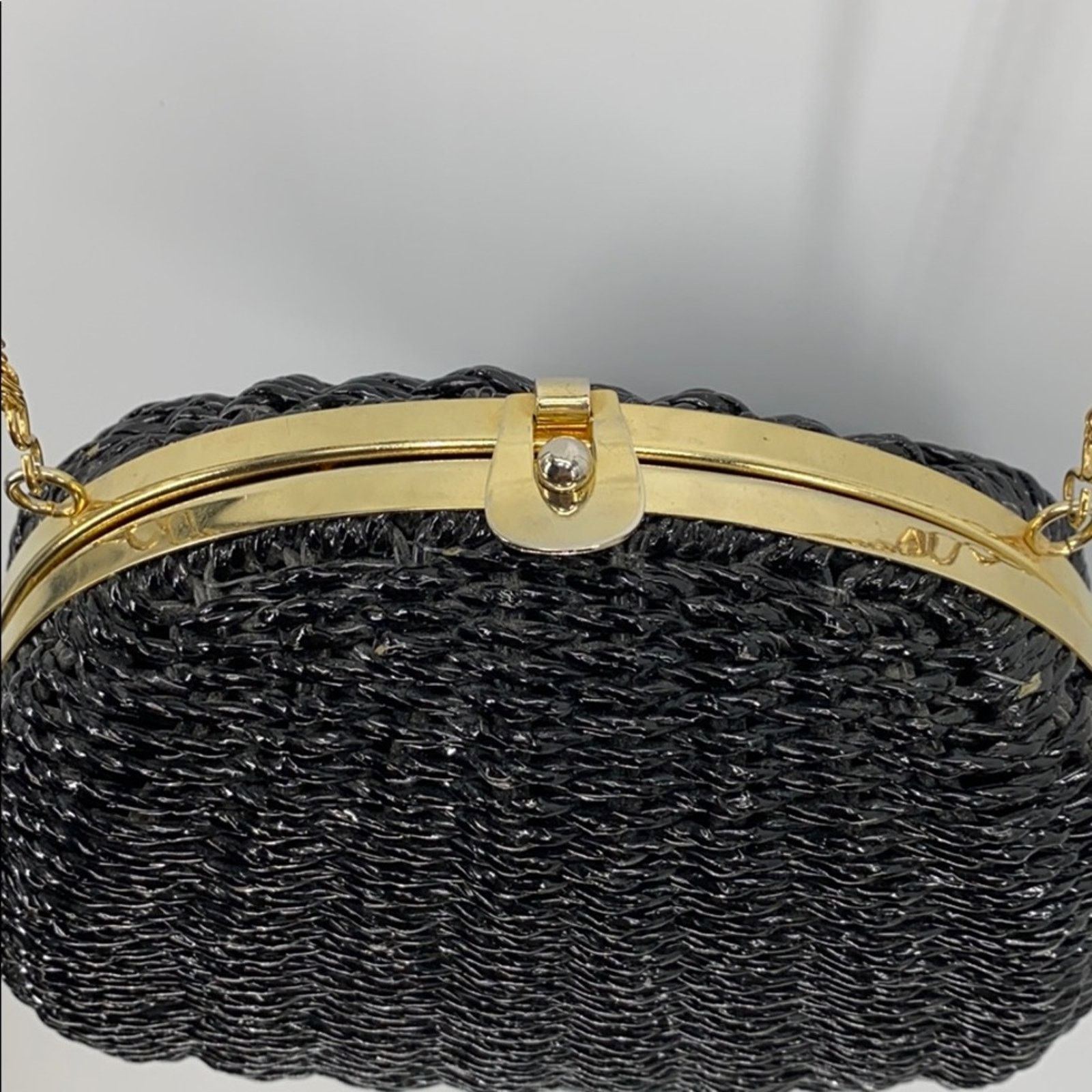 Vintage Vintage Geni made in Hong Kong black basket weave bag Size ONE SIZE - 4 Thumbnail