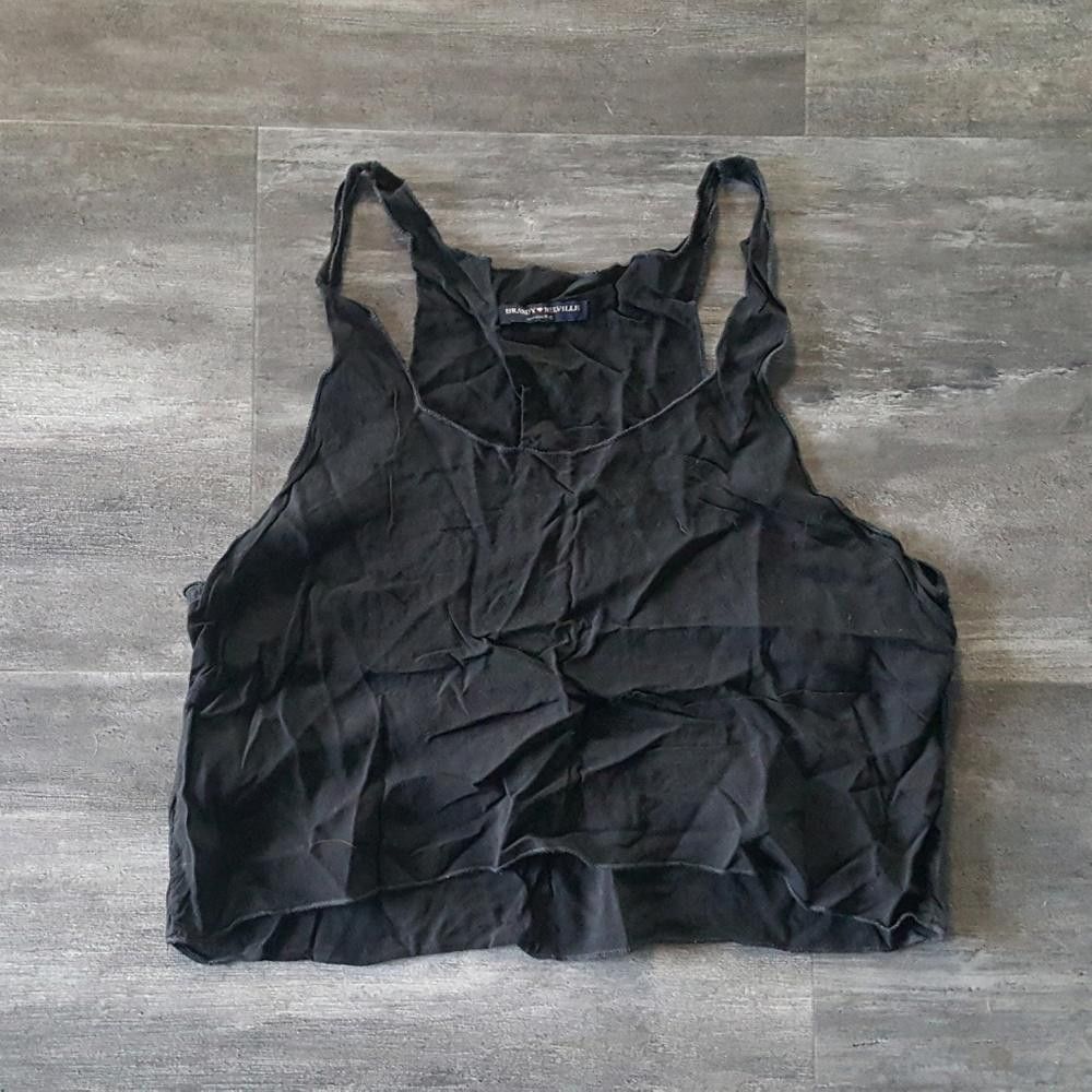 Designer Black Classic Melville Dressy Cropped Blouse Size ONE SIZE - 1 Thumbnail