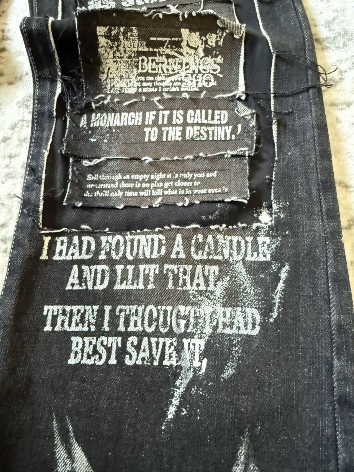 Japanese Brand Rare Bernings Sho Poems Riot Studded Flared Jeans Japan Size US 30 / EU 46 - 11 Thumbnail