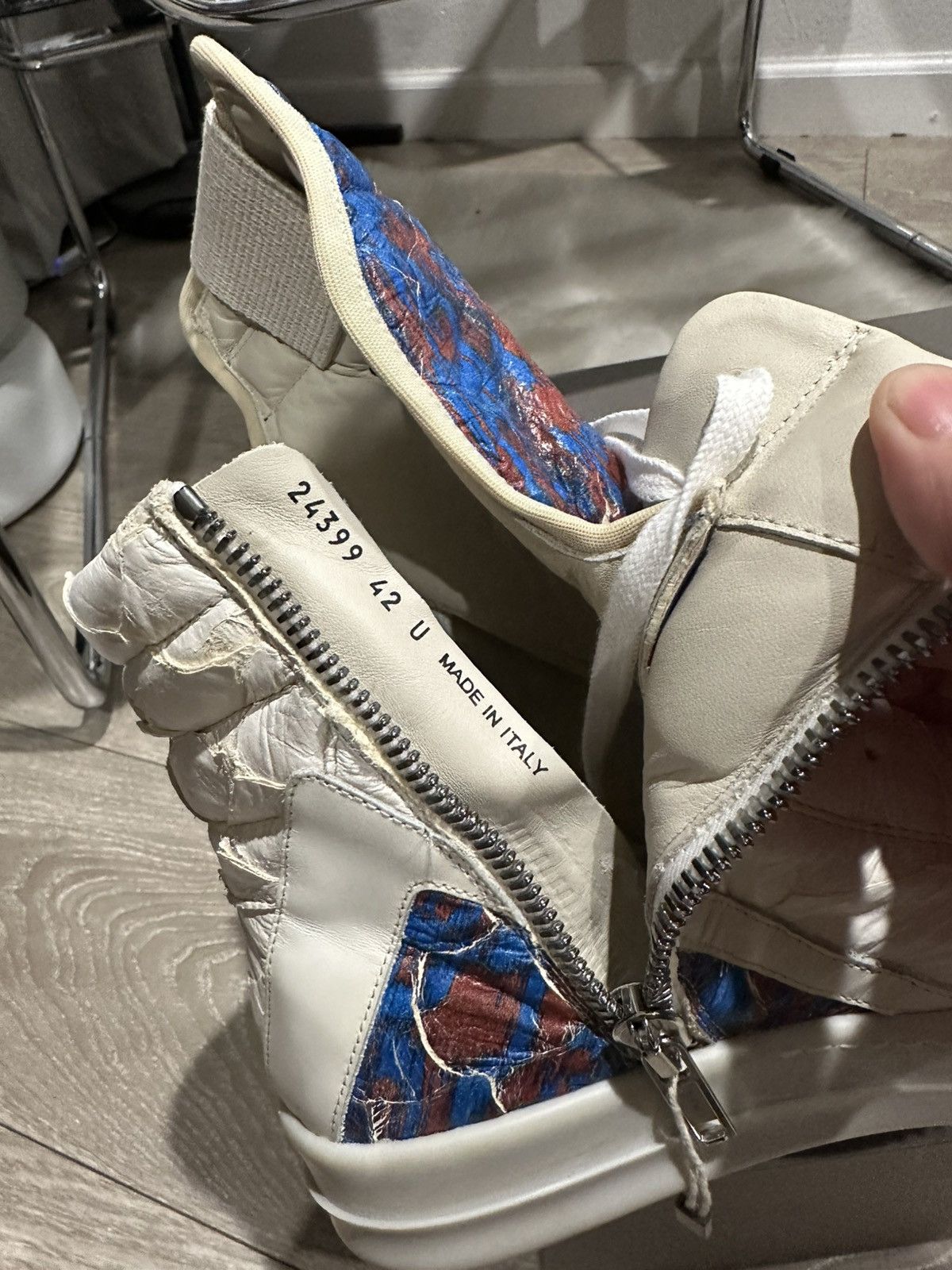 Rick Owens Grail Rust/Nublu Pirarucu Geobasket Sneakers 42 Size US 9.5 / EU 42-43 - 9 Thumbnail