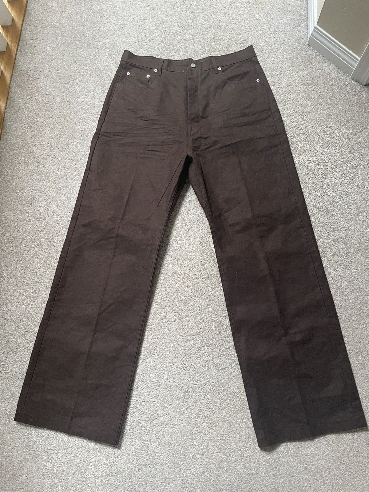 image of Rick Owens A/w23 Luxor Geth Wide-Leg Jeans in Brown, Men's (Size 36)