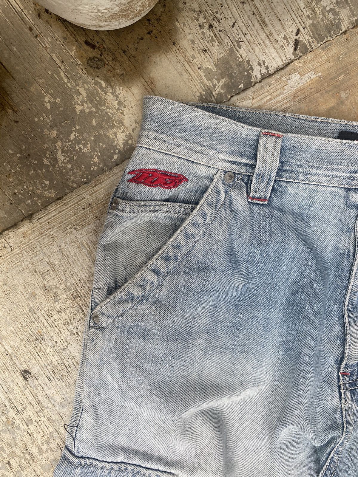 Vintage Distressed Pj’s Surf Baggy Cargo Denim Size US 31 - 4 Thumbnail
