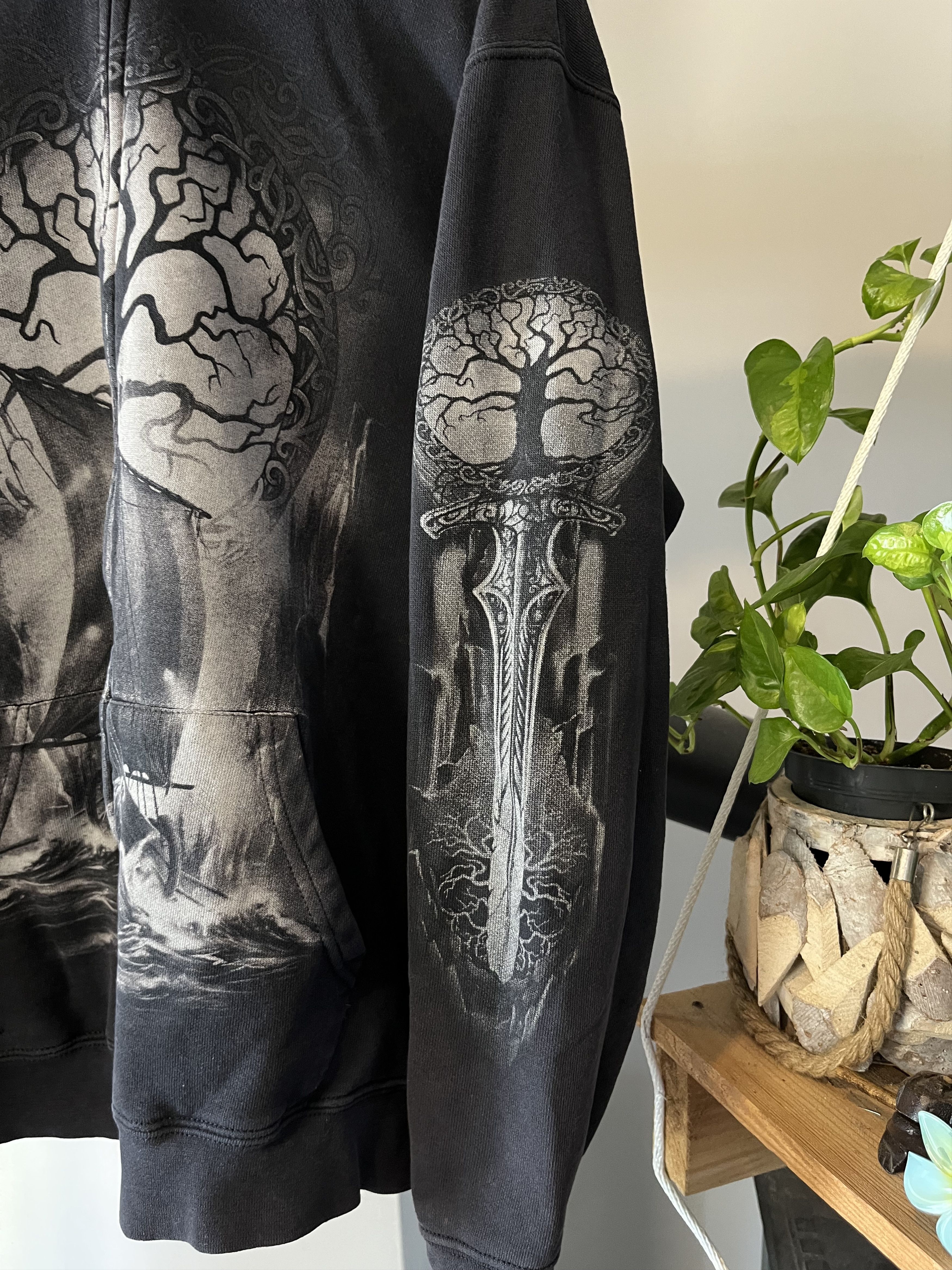 Tribal Streetwear × Vintage Vintage y2k Affliction Avant Garde Zip Hoodie Size US XL / EU 56 / 4 - 4 Thumbnail