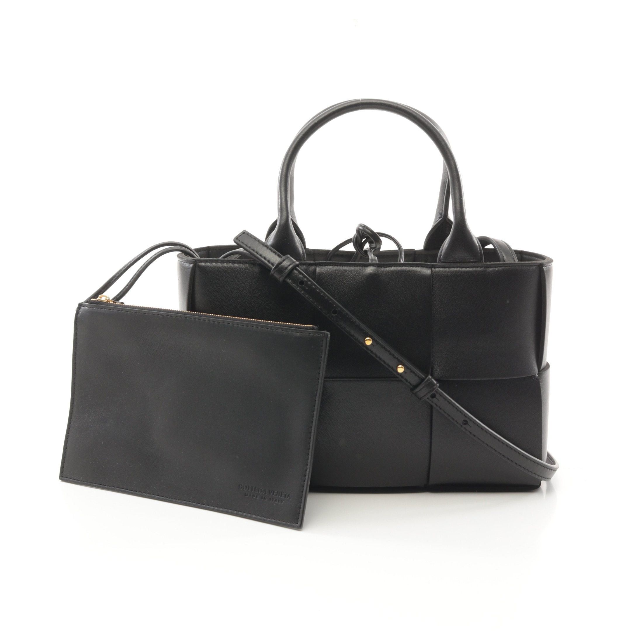 Bottega Veneta Bottega Veneta Mini Arco Handbag Tote Bag Leather Black Size ONE SIZE - 1 Thumbnail