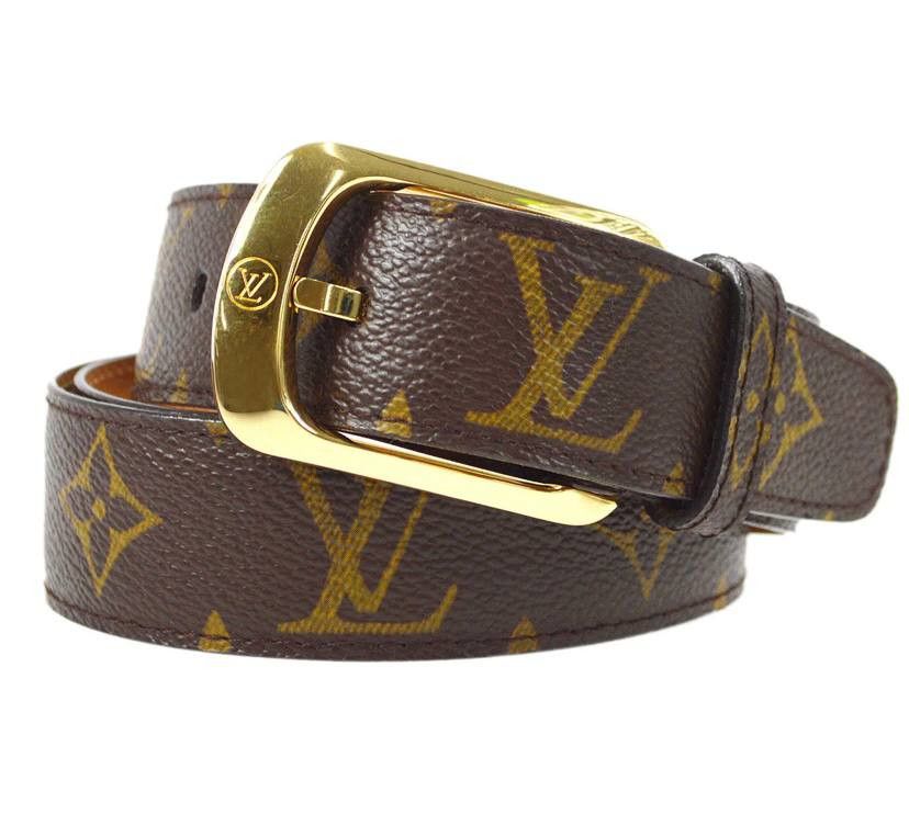 image of Louis Vuitton Ceinture Ellipse Monogram Canvas Belt M6919 in Brown, Men's (Size 34)