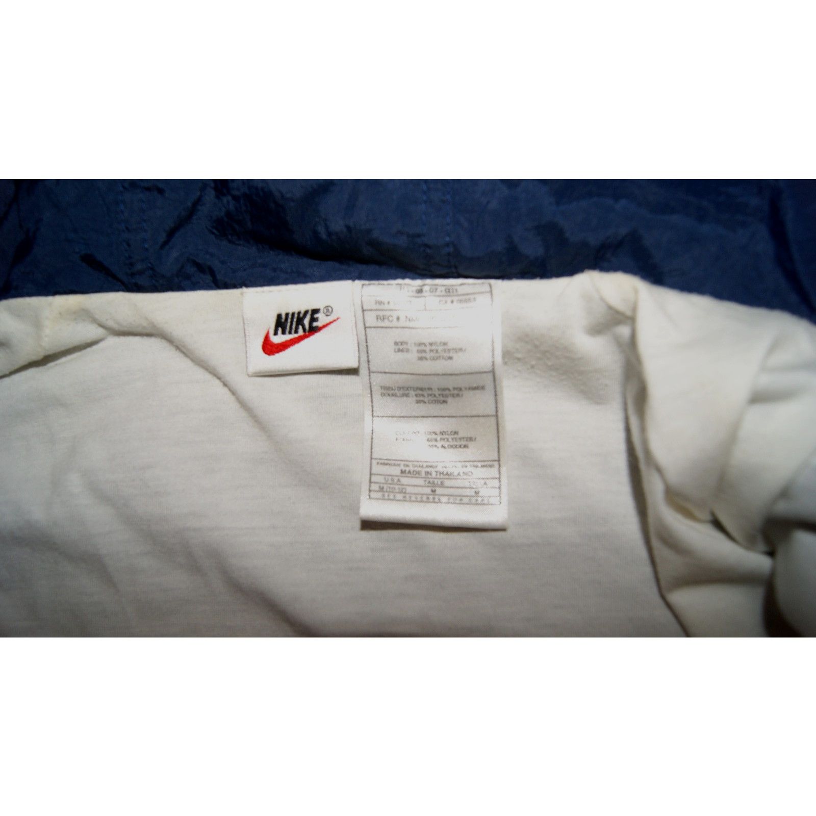 Nike VTG NIKE Swoosh Navy Mens M Jacket Hooded Full Zip Vented Size US M / EU 48-50 / 2 - 5 Thumbnail