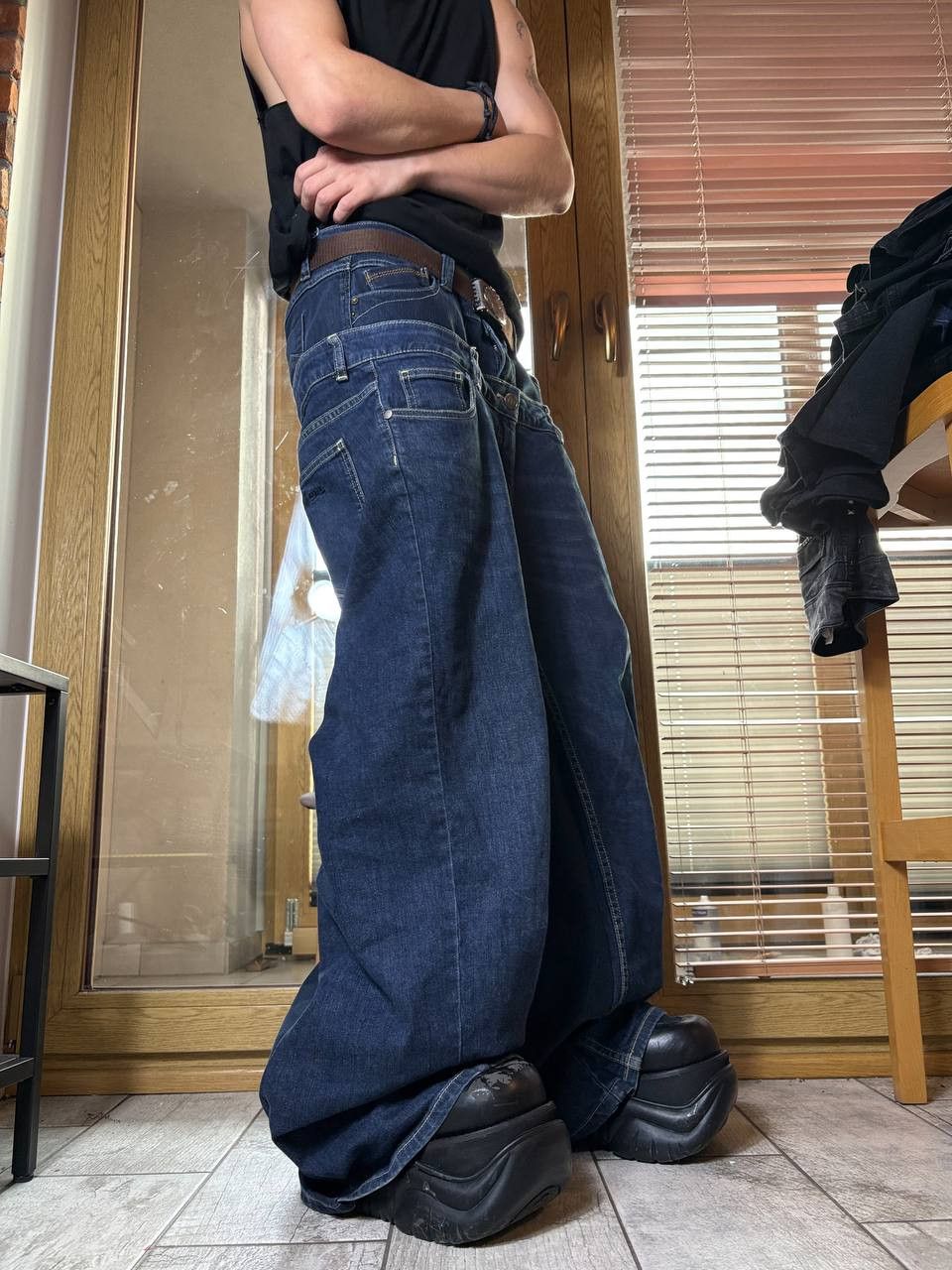 Japanese Brand rare flared blue handmade streetwear jeans Size US 31 - 4 Thumbnail