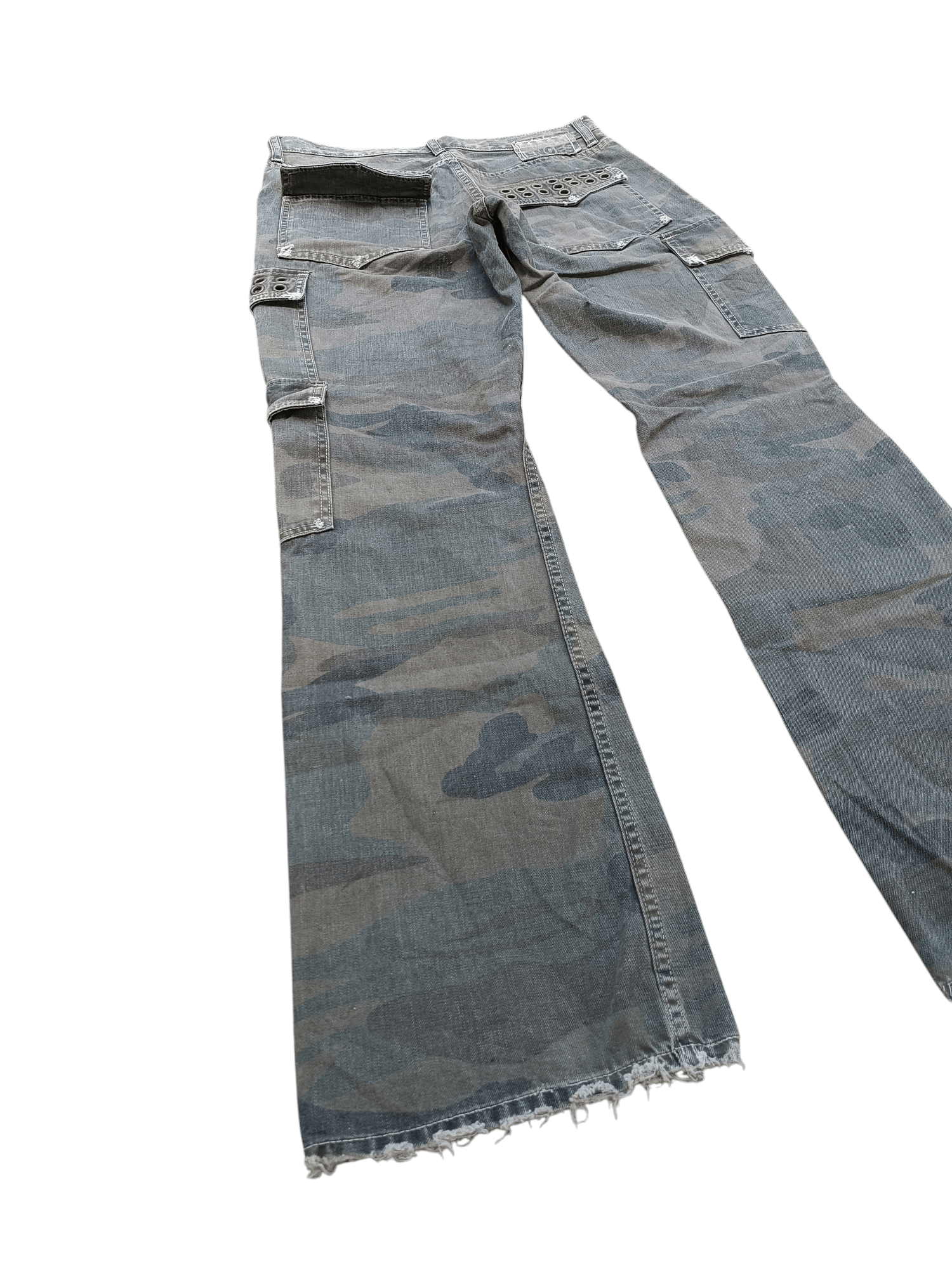 Japanese Brand FLARED💥Genoese Okayama Distressed Multi Pocket Camo Pant Size US 31 - 4 Thumbnail