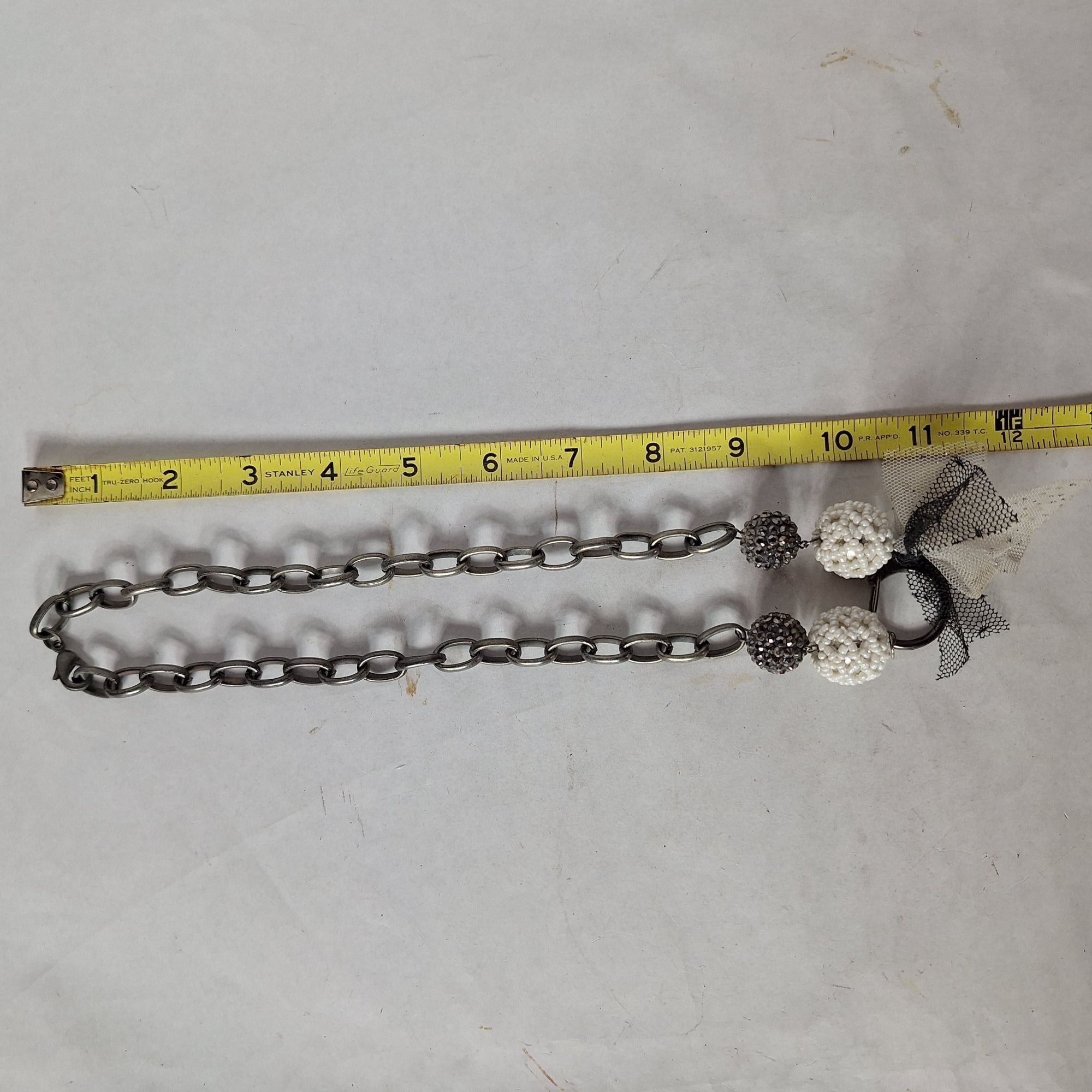 Other Silver Tone Mesh Bow Necklace Shaky Stardust Beads Coquette Size ONE SIZE - 5 Thumbnail