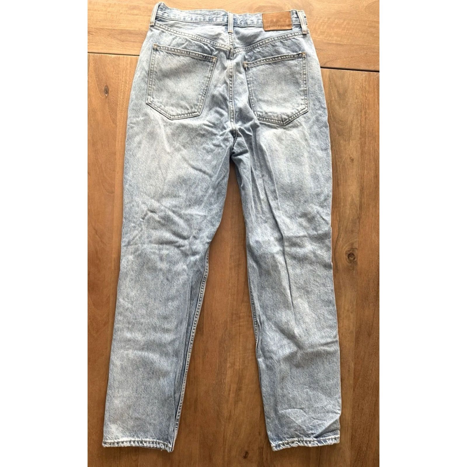 Aritzia Aritzia Denim Forum Jeans Womens 27x28 The BF High Rise Loose Jeans Blue 5-Pocket Distressed Logo Size 29" - 2 Thumbnail