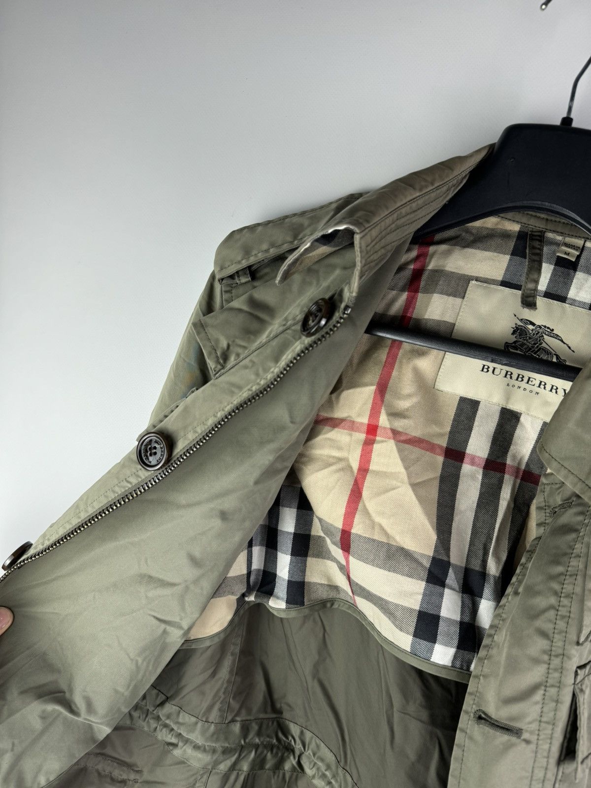 Burberry Vintage 00s Burberry Nova Check Zipper Military Jacket Size US M / EU 48-50 / 2 - 3 Thumbnail