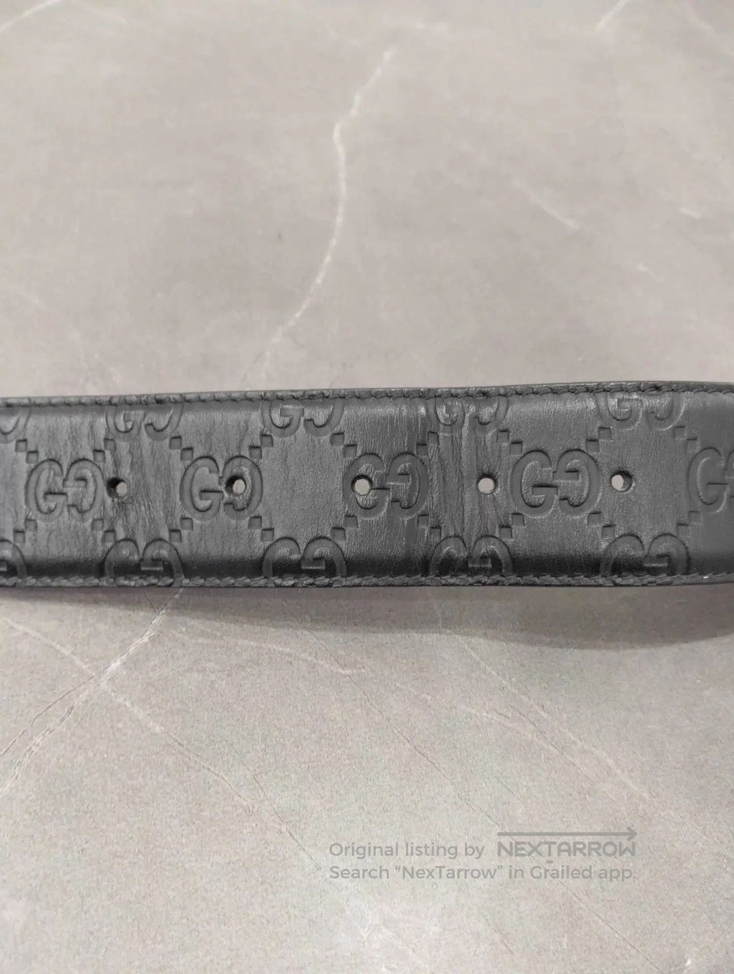 Gucci Black Leather Belt with Interlocking G Buckle. Size ONE SIZE - 4 Thumbnail