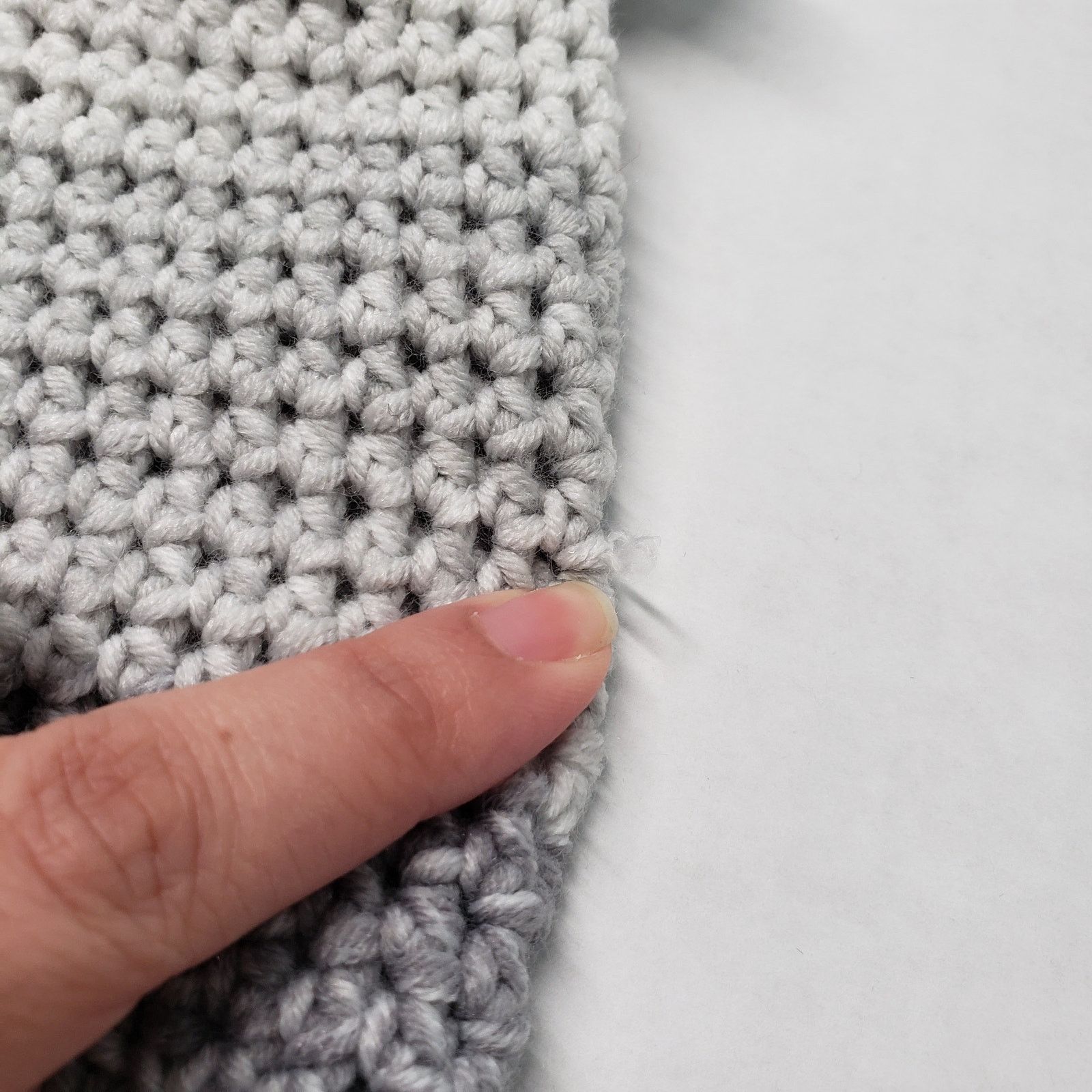 Handmade Handmade Crochet Drawstring Pouch Gray Small Purse Goth Size ONE SIZE - 9 Thumbnail