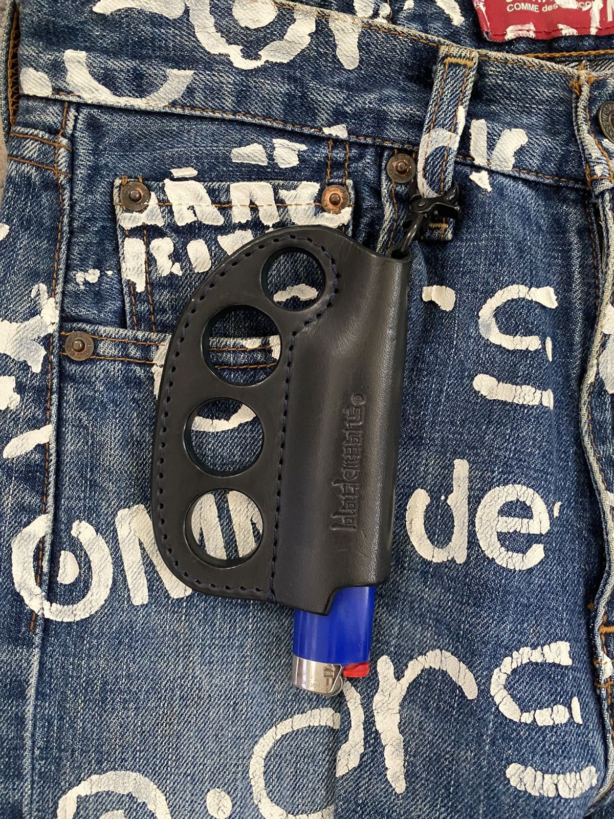 Blackmeans Black Leather Knuckle Lighter Case | Grailed
